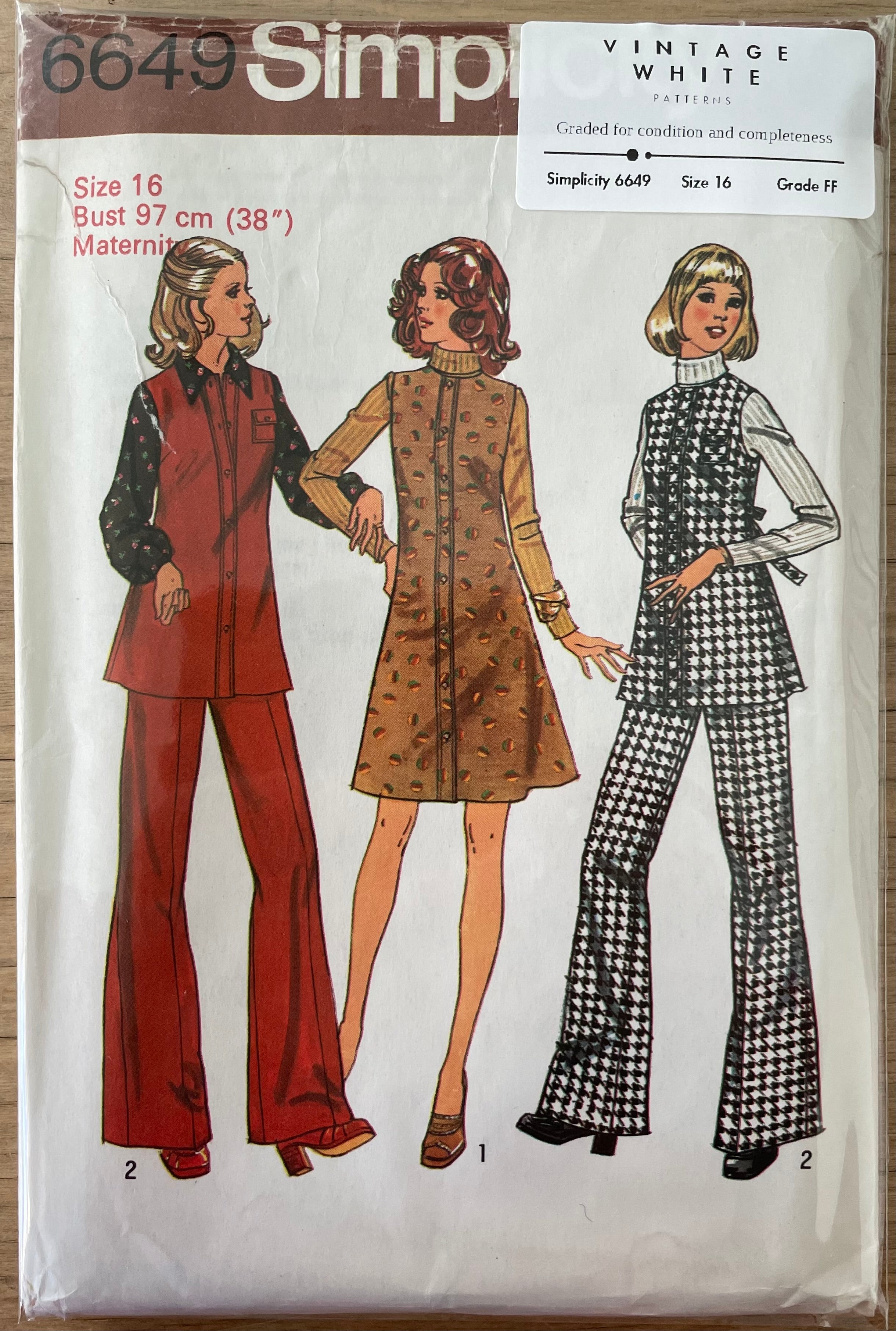 Simplicity 6649 Womens Size 16 Maternity Top Pant FF