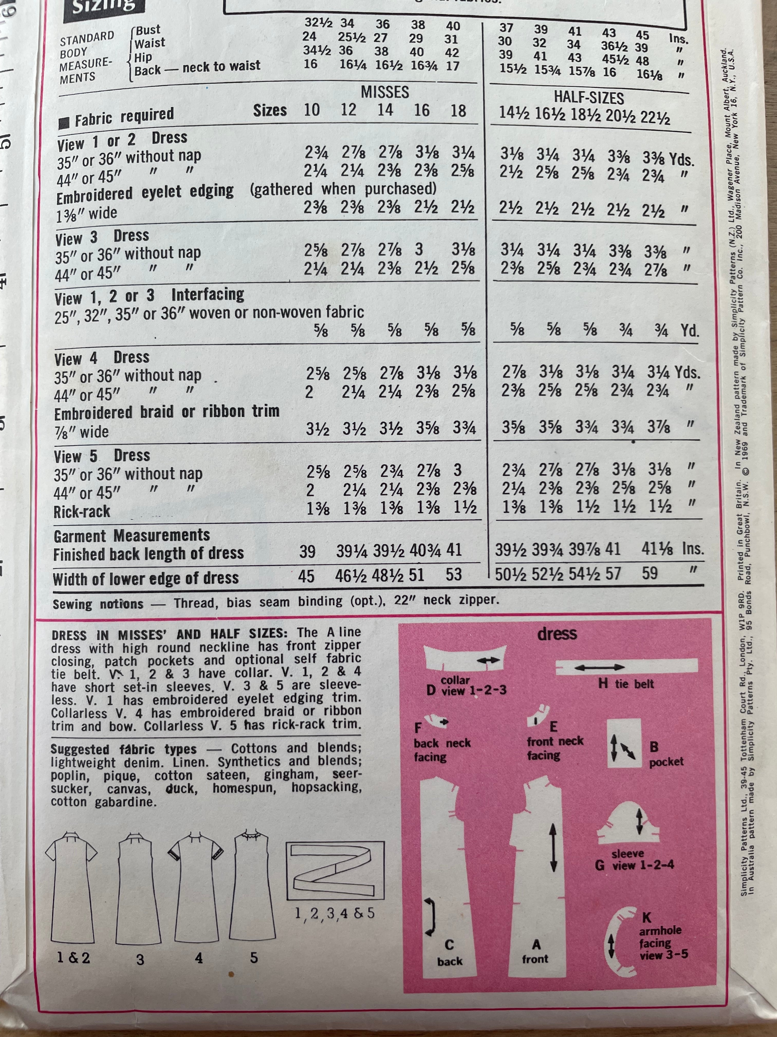 Simplicity 8285 Womens Size 16 Dress