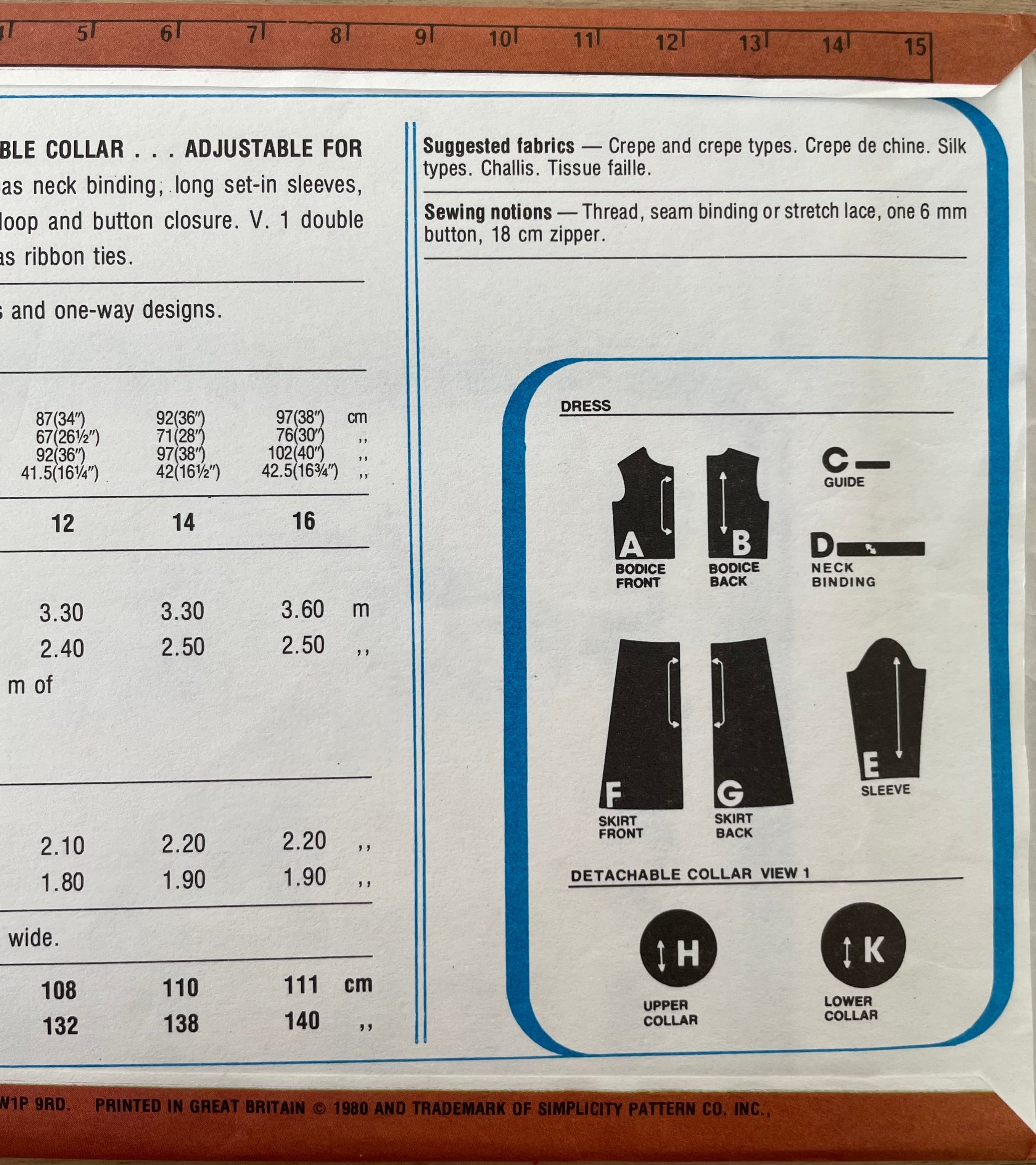 Simplicity 9632 Womens Size 14 Dress FF