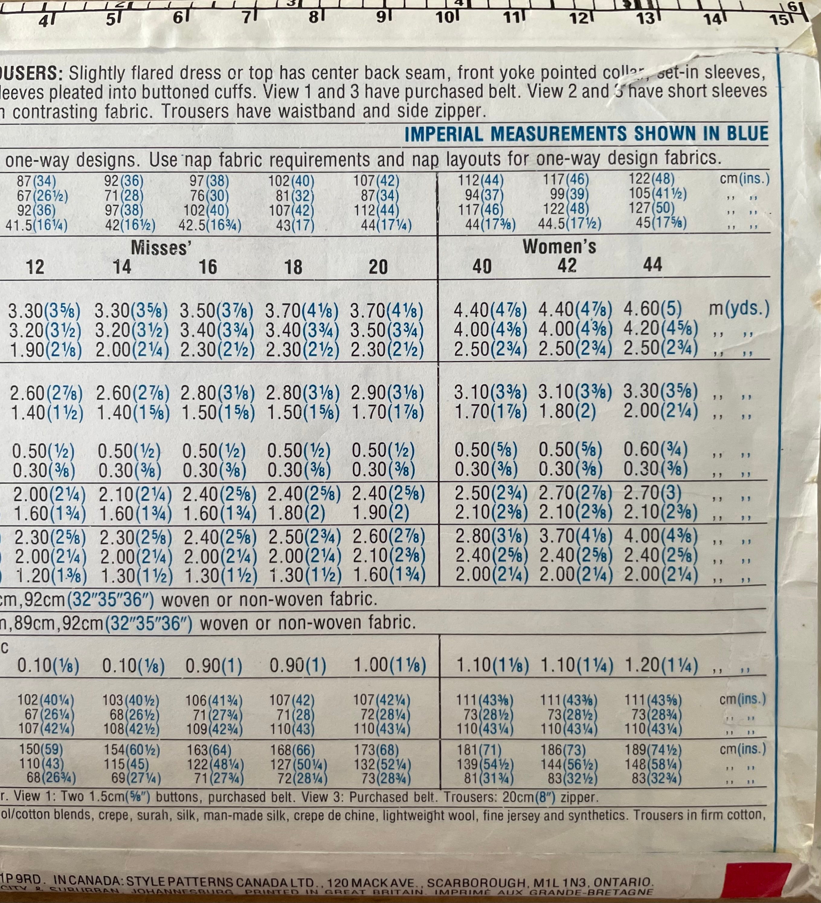 Style 1515 Womens Size 16 Dress Top Trousers