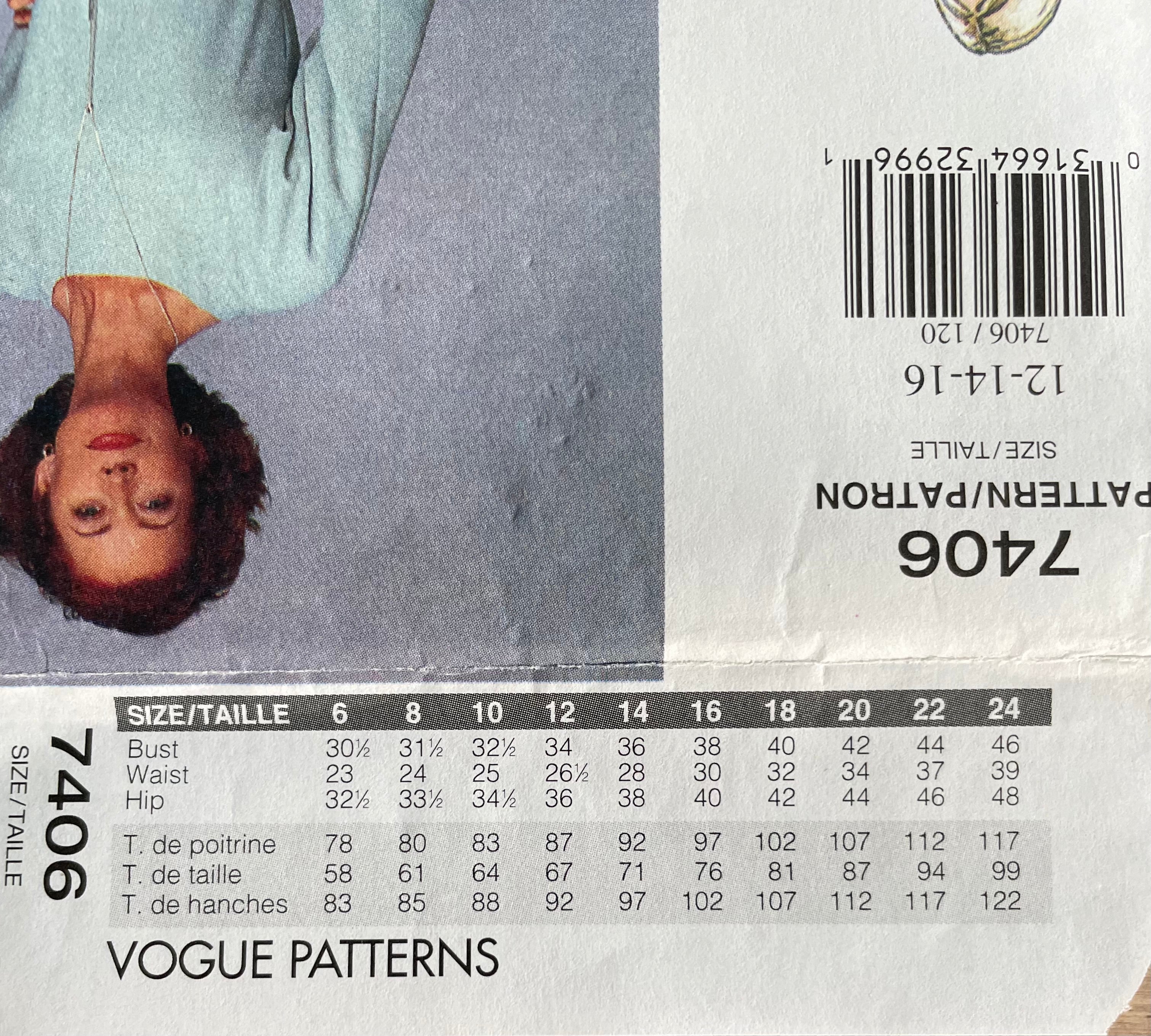 Vogue 7406 Womens Size 12-16 Petite Dress FF