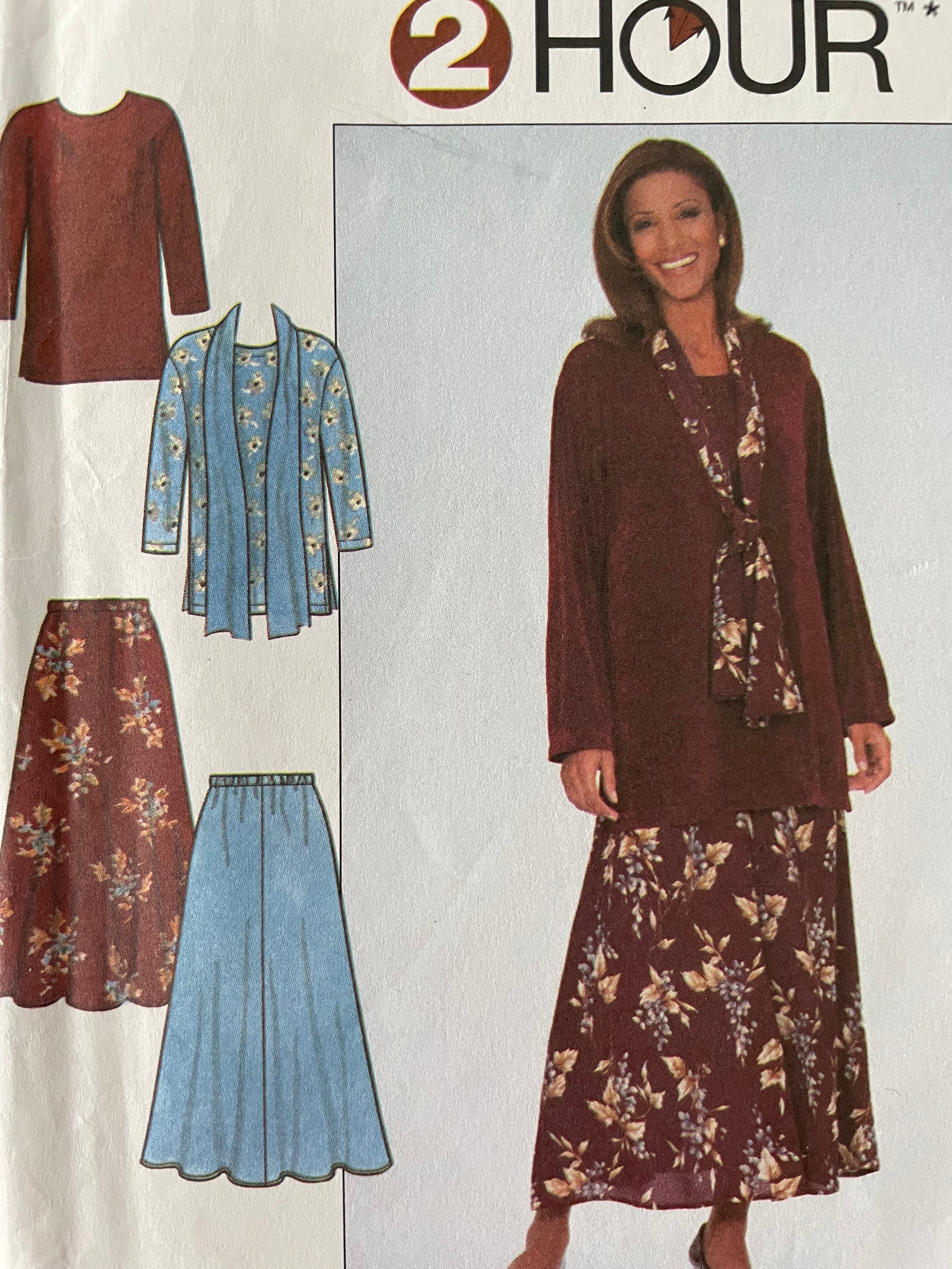 Simplicity 8226 Womens Size XS-M Top Skirt Trousers Scarf FF