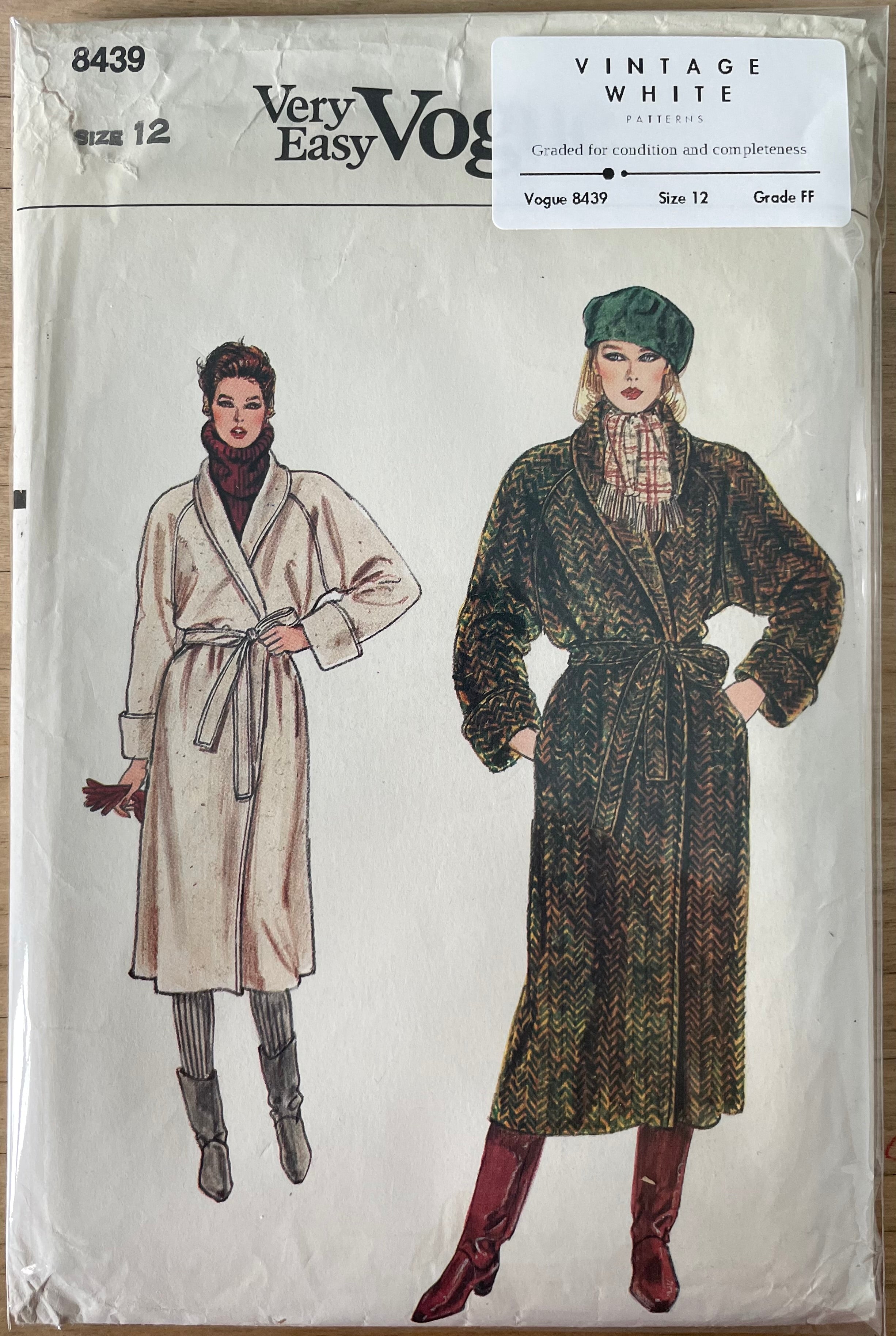 Vogue 8439 Womens Size 12 Coat FF