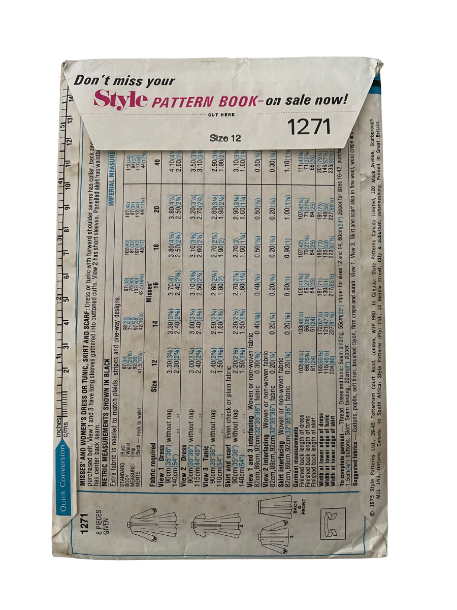 Style 1271 Womens Size 12 Dress Top Skirt