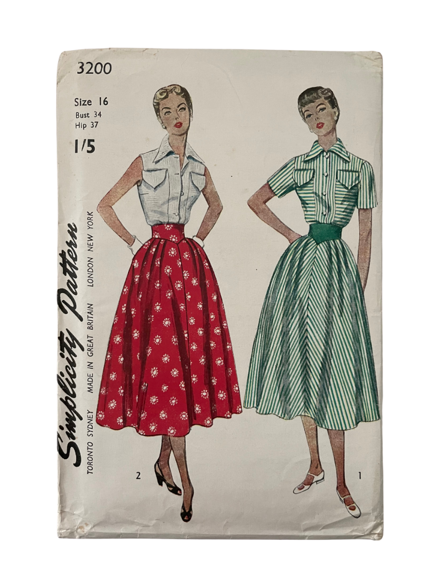 Simplicity 3200 Womens Size 16 Blouse Skirt FF