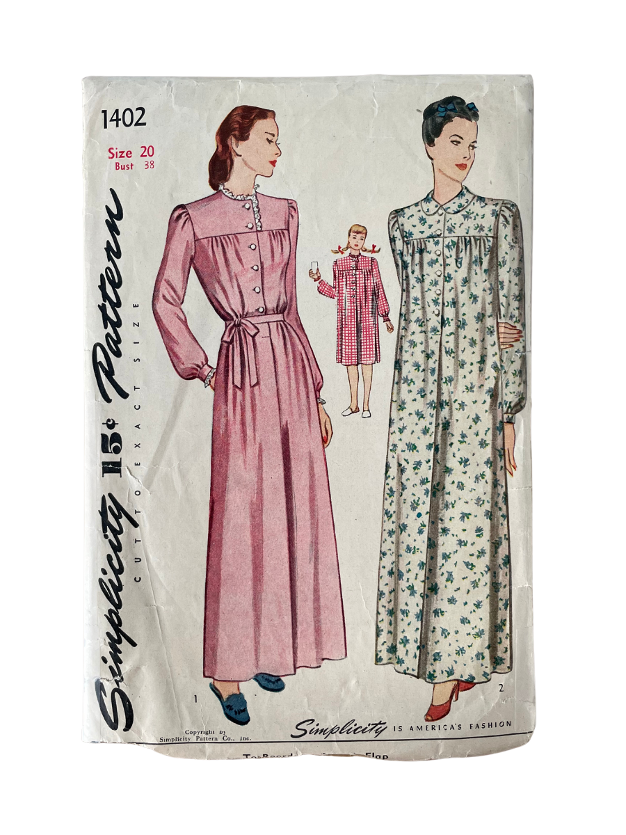 Simplicity 1402 Womens Size 20 Nghtdress Nightgown