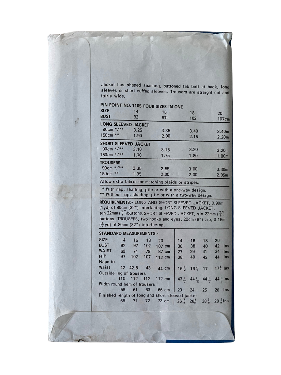 Pins & Needles 1105 Womens Size 12-18 Jacket Trousers FF