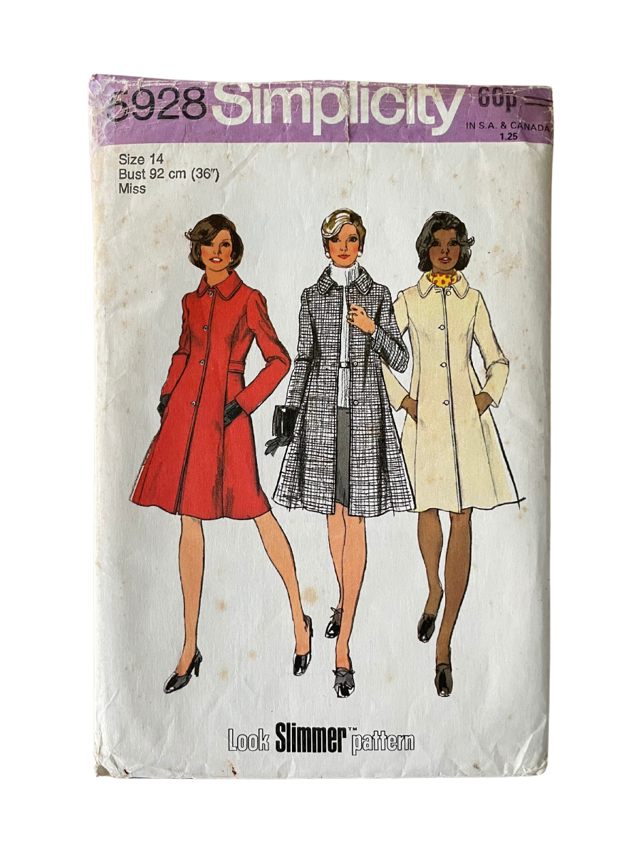 Simplicity 5928 Womens Size 12 Coat FF