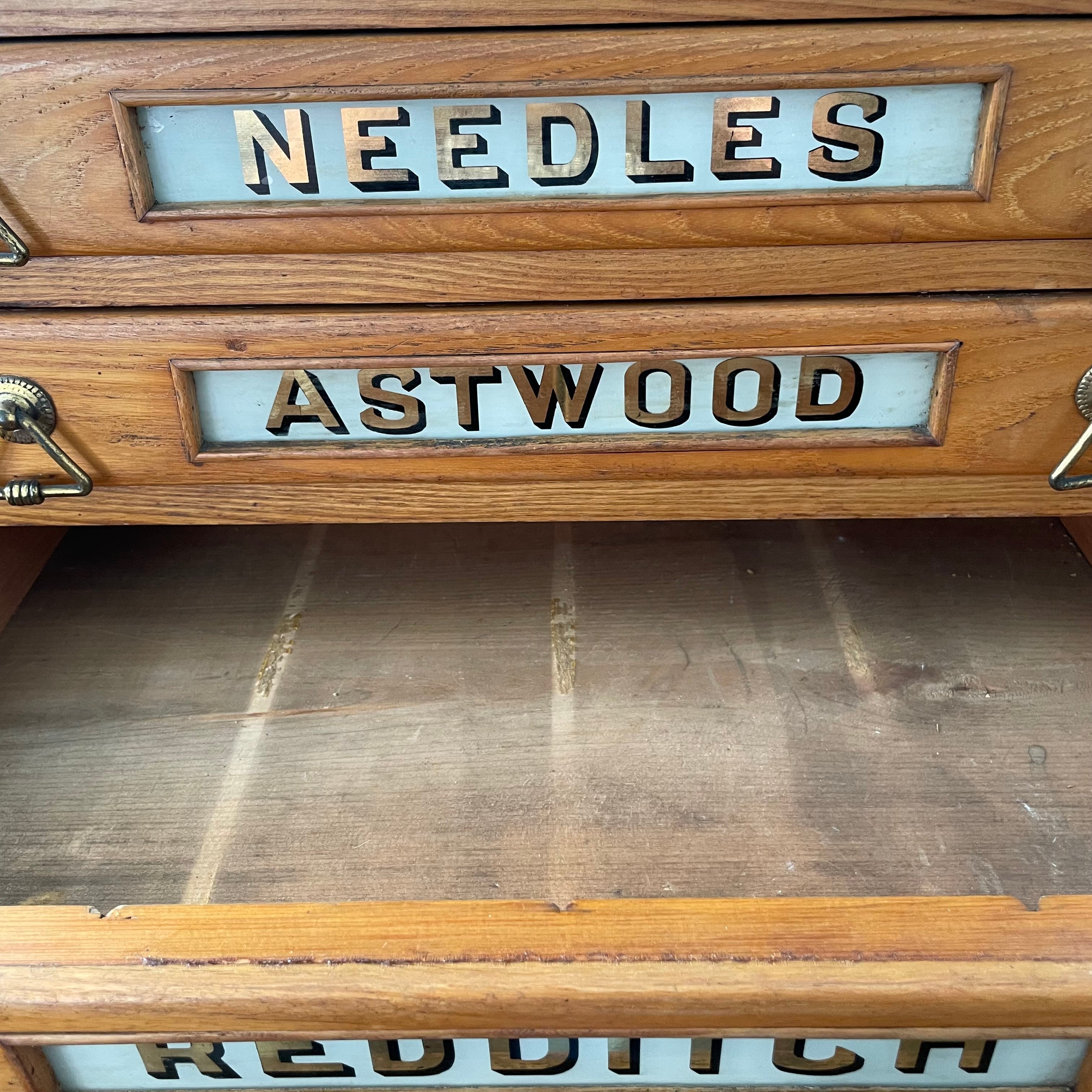 Antique Morris & Yeomans Needle Haberdashery Cabinet