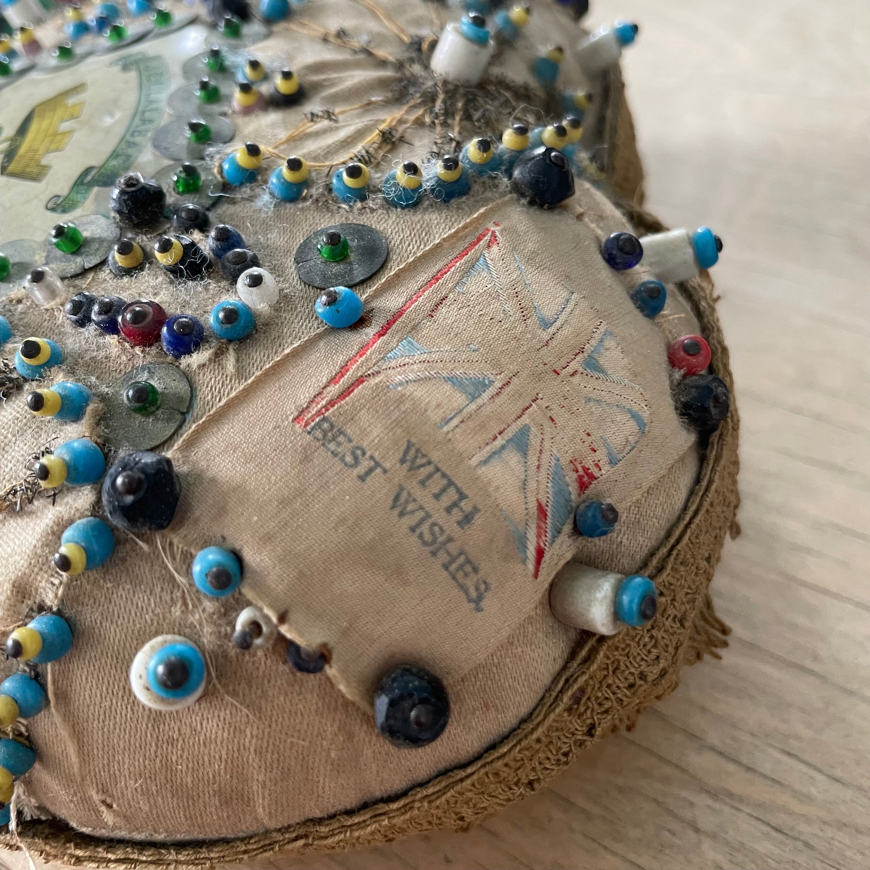 Antique WW1 Regimental Silk Sweetheart Pin Cushion