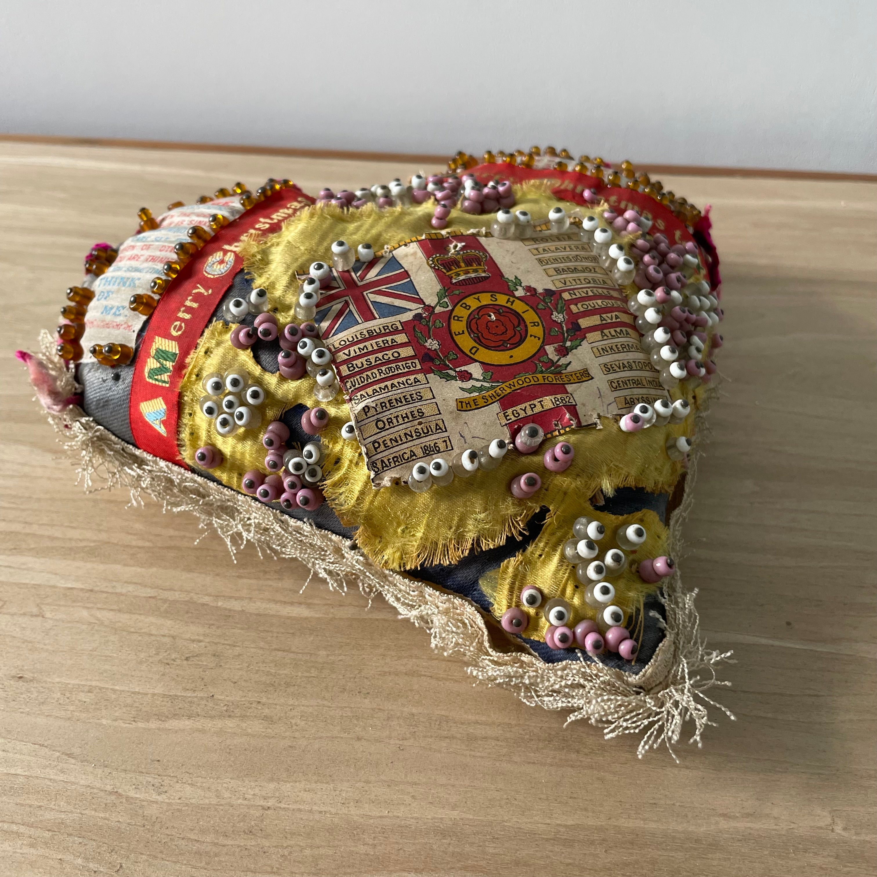 Antique WW1 Regimental Silk Sweetheart Pin Cushion