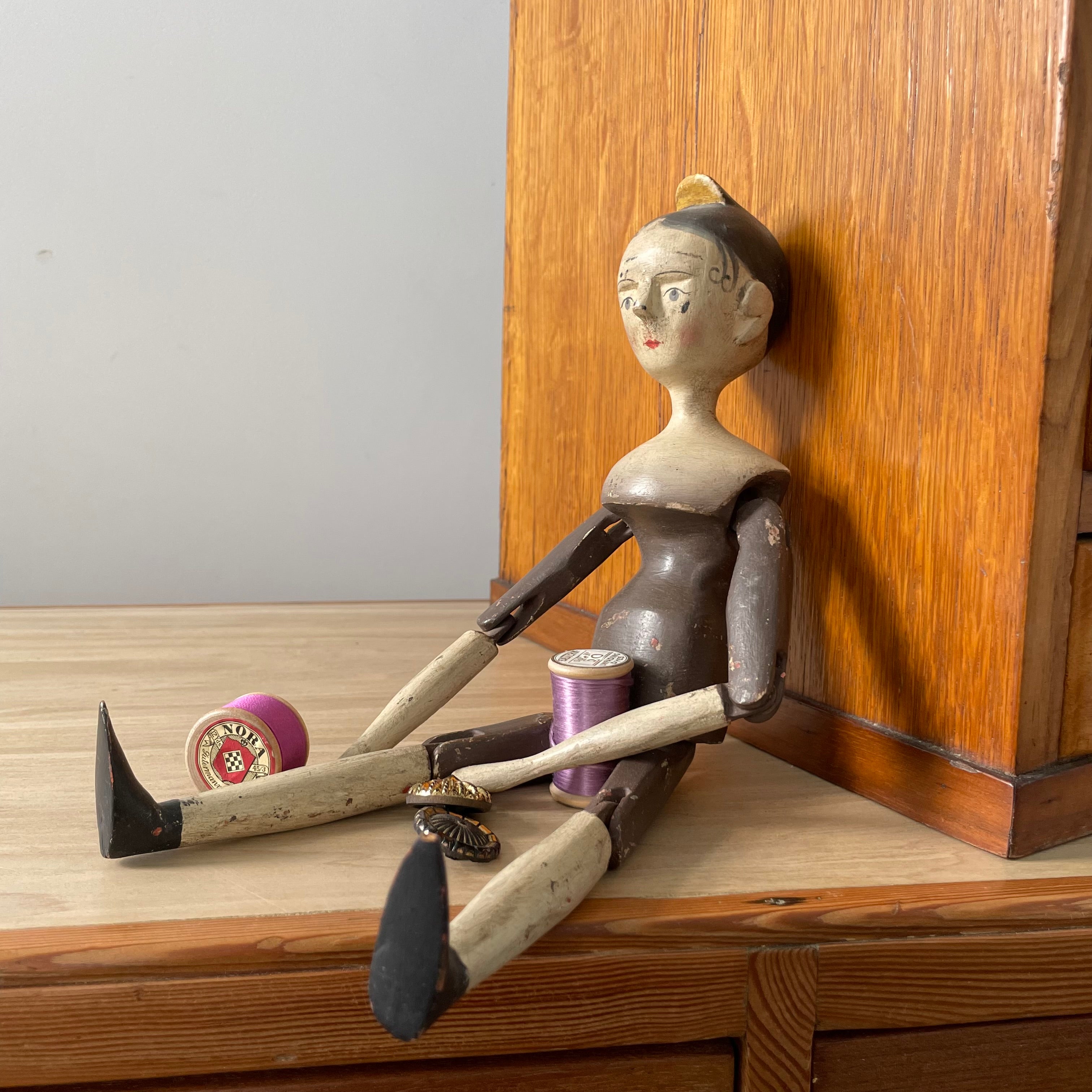 Antique Morris & Yeomans Needle Haberdashery Cabinet