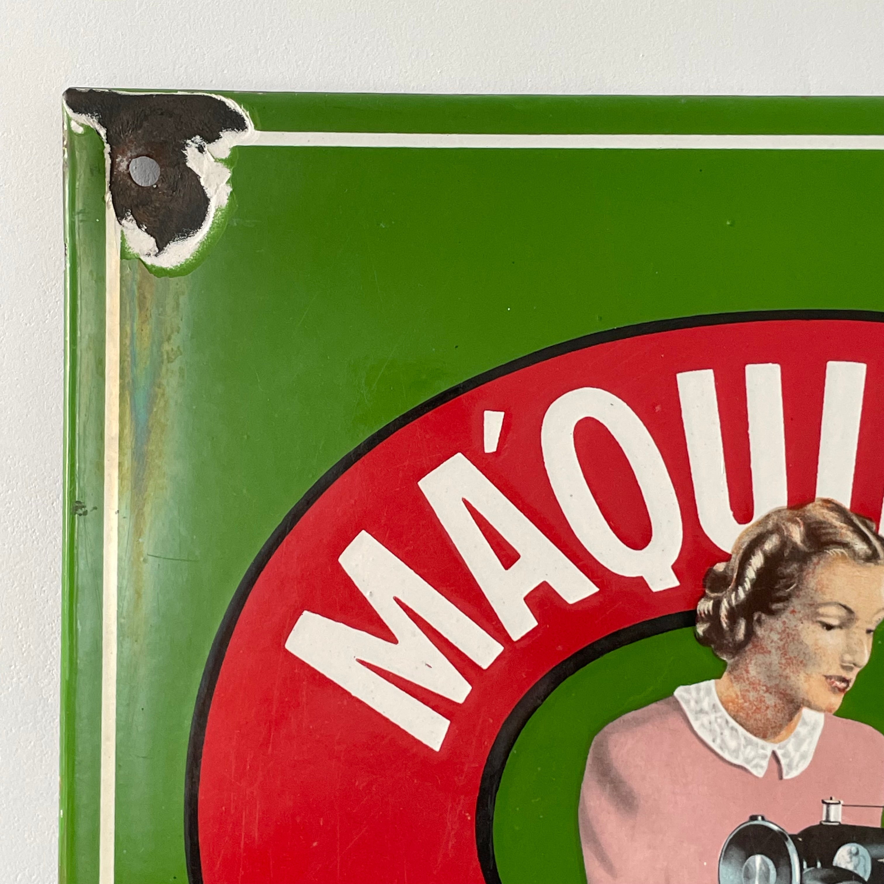 1940s Singer Shop Advertising Enamel Sign
