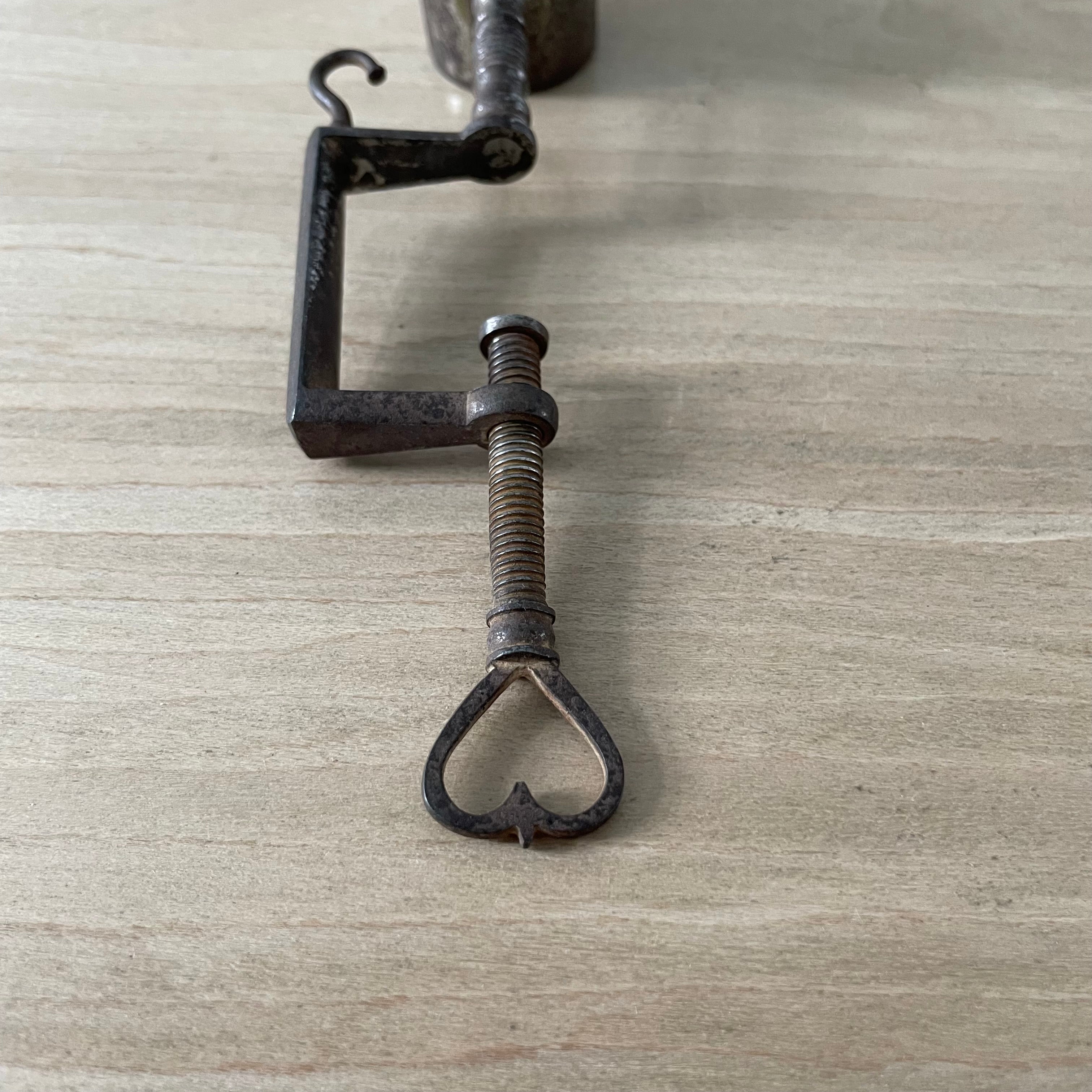 Antique 19th Century Steel Cushion Table Clamp Red