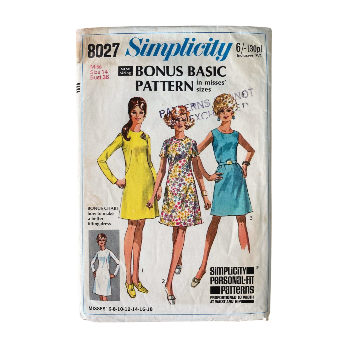 Simplicity 8027 Womens Size 12 Dress