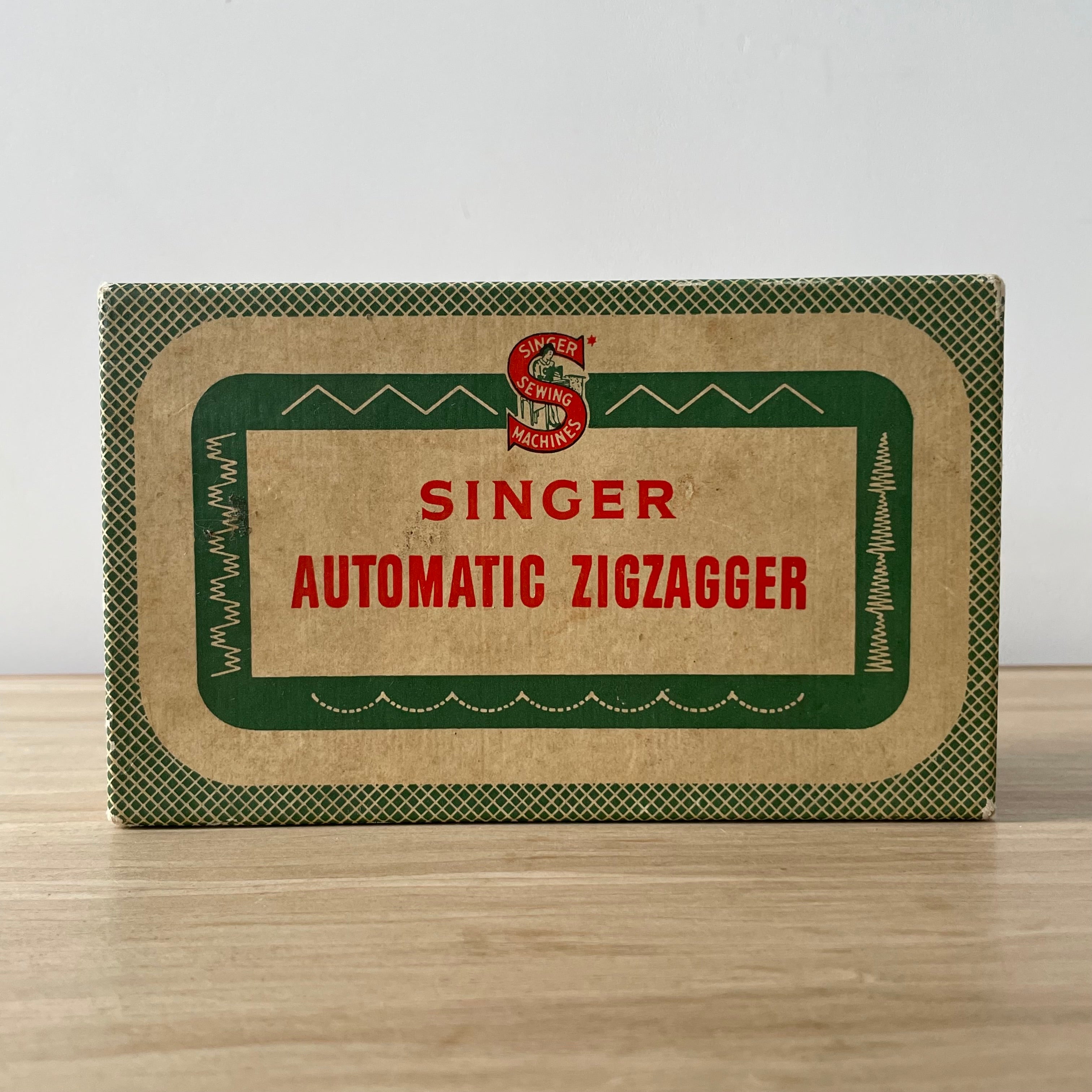 Singer Automatic Zigzagger Model 161157 – Original Box, 4 Cams & Manual – 1950s Vintage