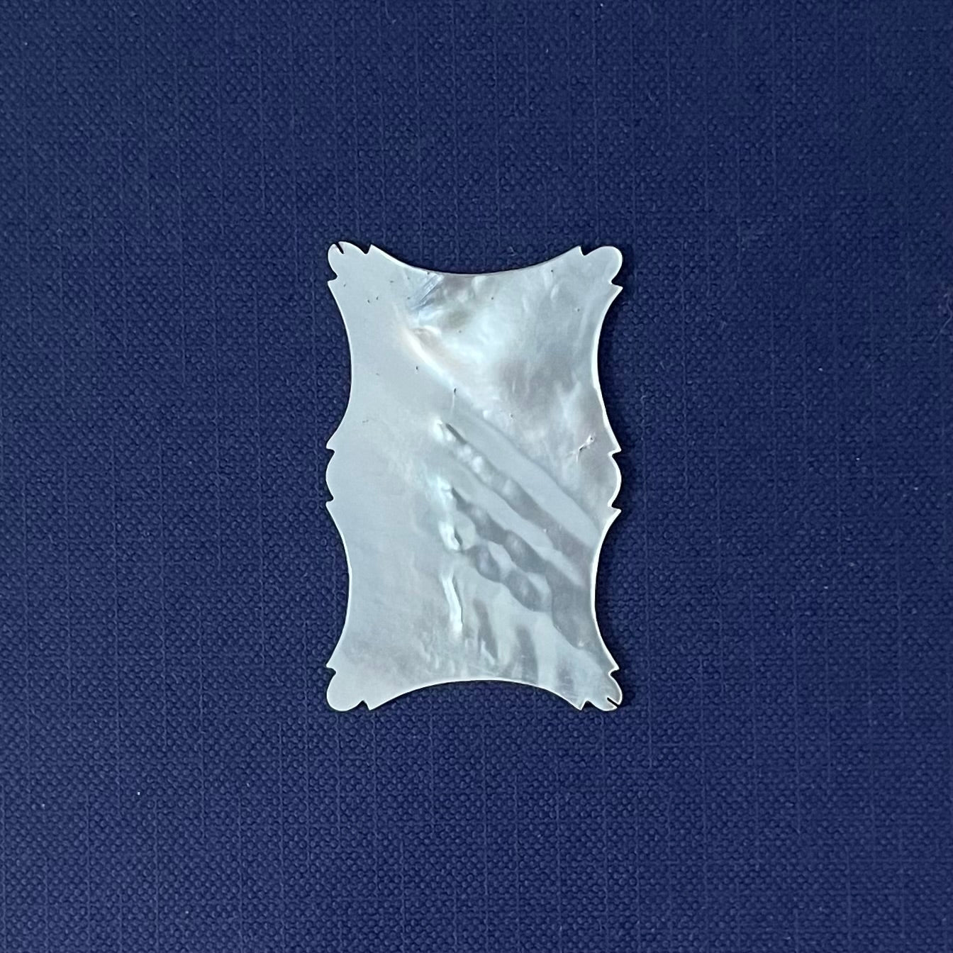 Antique Mother of Pearl Thread Winder – Ornate Scroll-Edged Form c.1850-80s