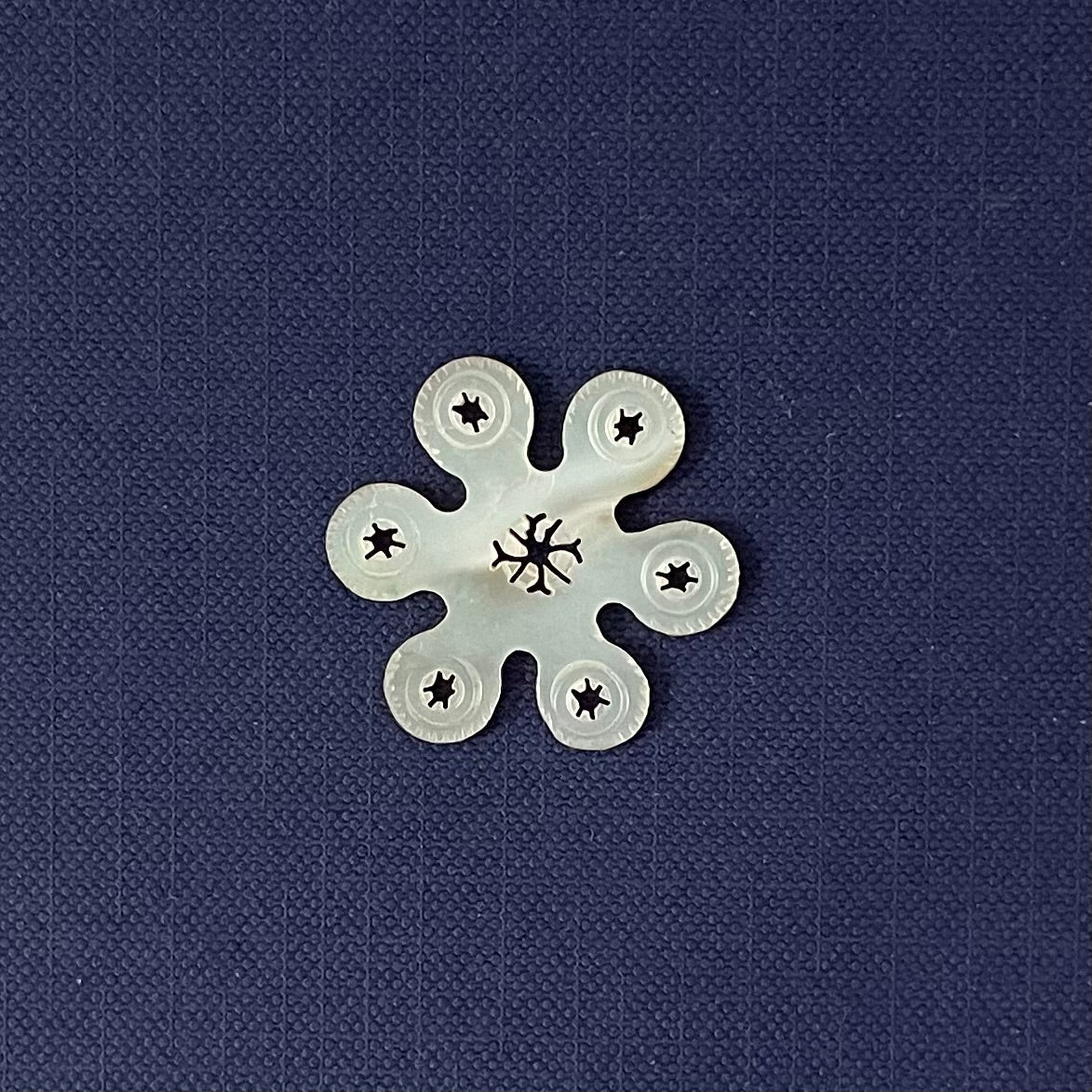 Antique Mother of Pearl Thread Winder – Star-Pierced Rosette c.1850-80s