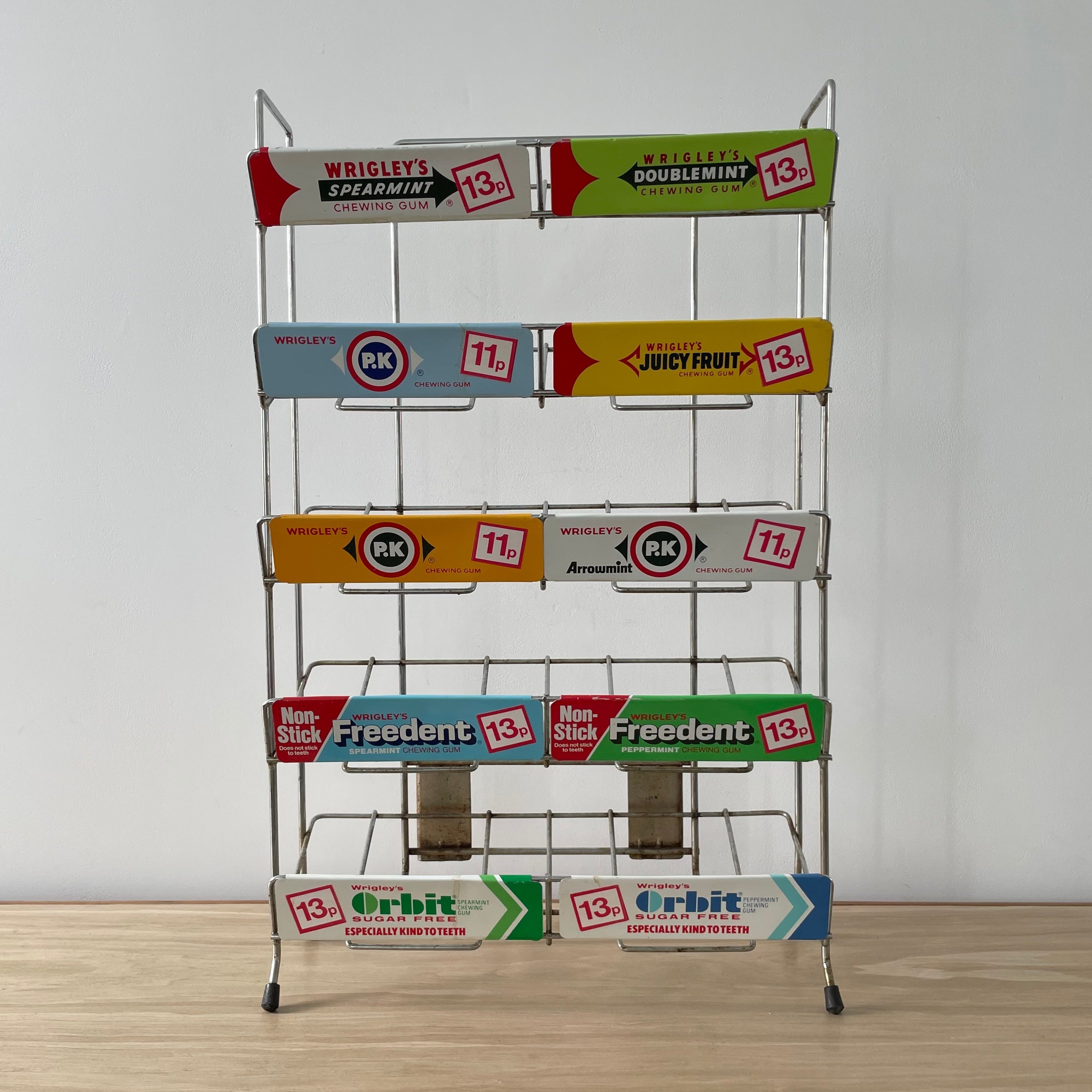 Vintage 11970s Wrigley’s Chewing Gum Shop Display Rack – Metal Counter Stand