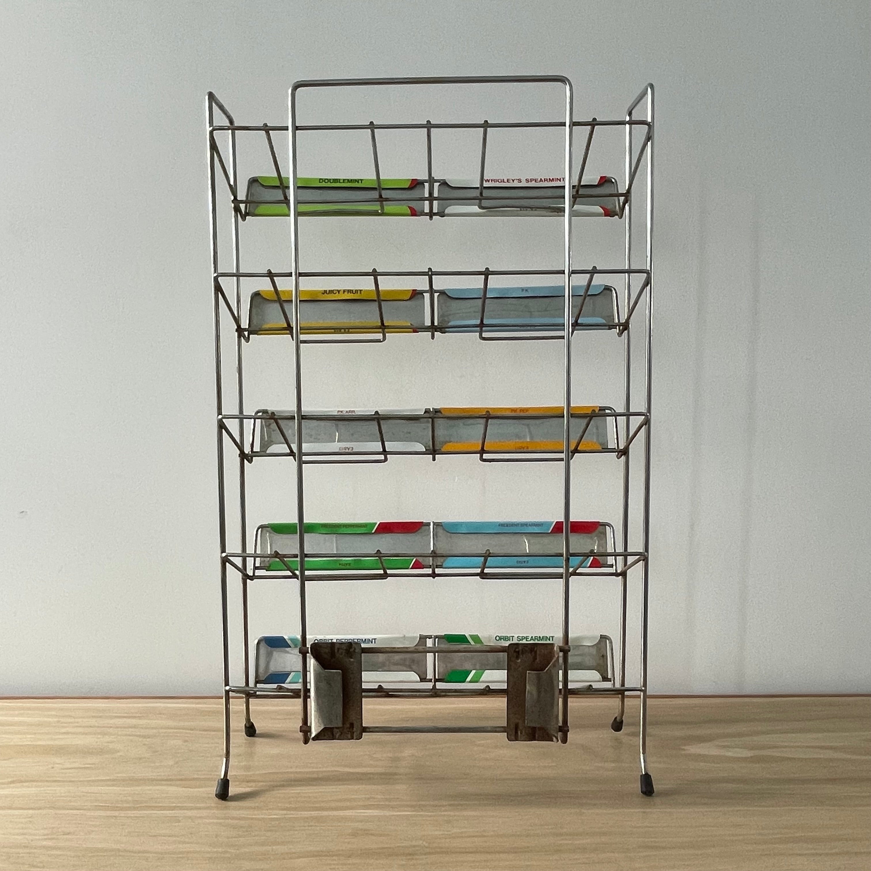 Vintage 11970s Wrigley’s Chewing Gum Shop Display Rack – Metal Counter Stand
