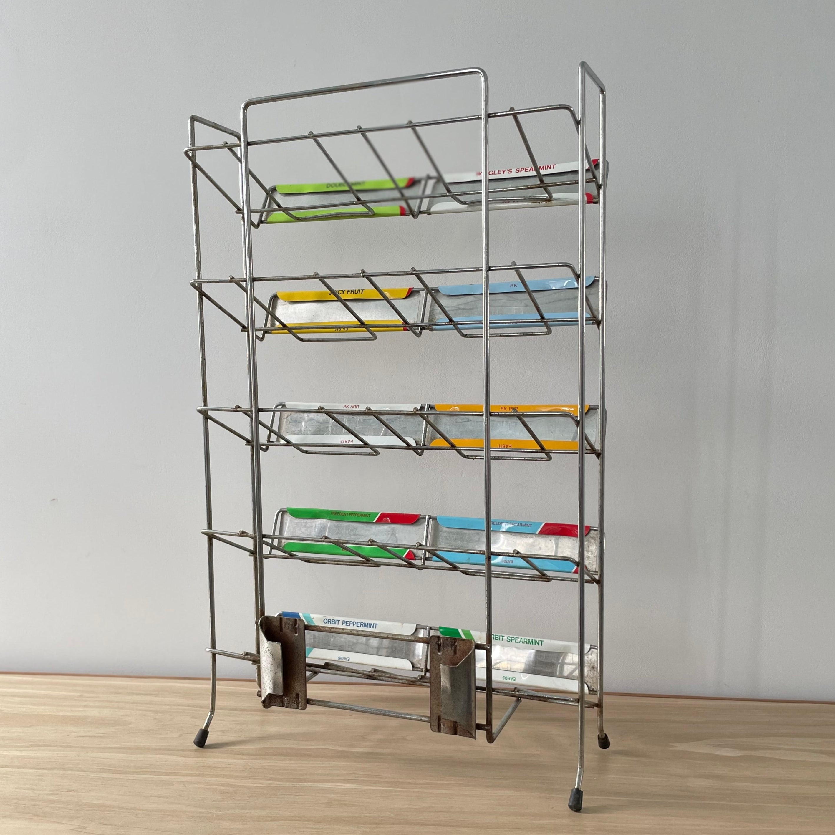 Vintage 11970s Wrigley’s Chewing Gum Shop Display Rack – Metal Counter Stand