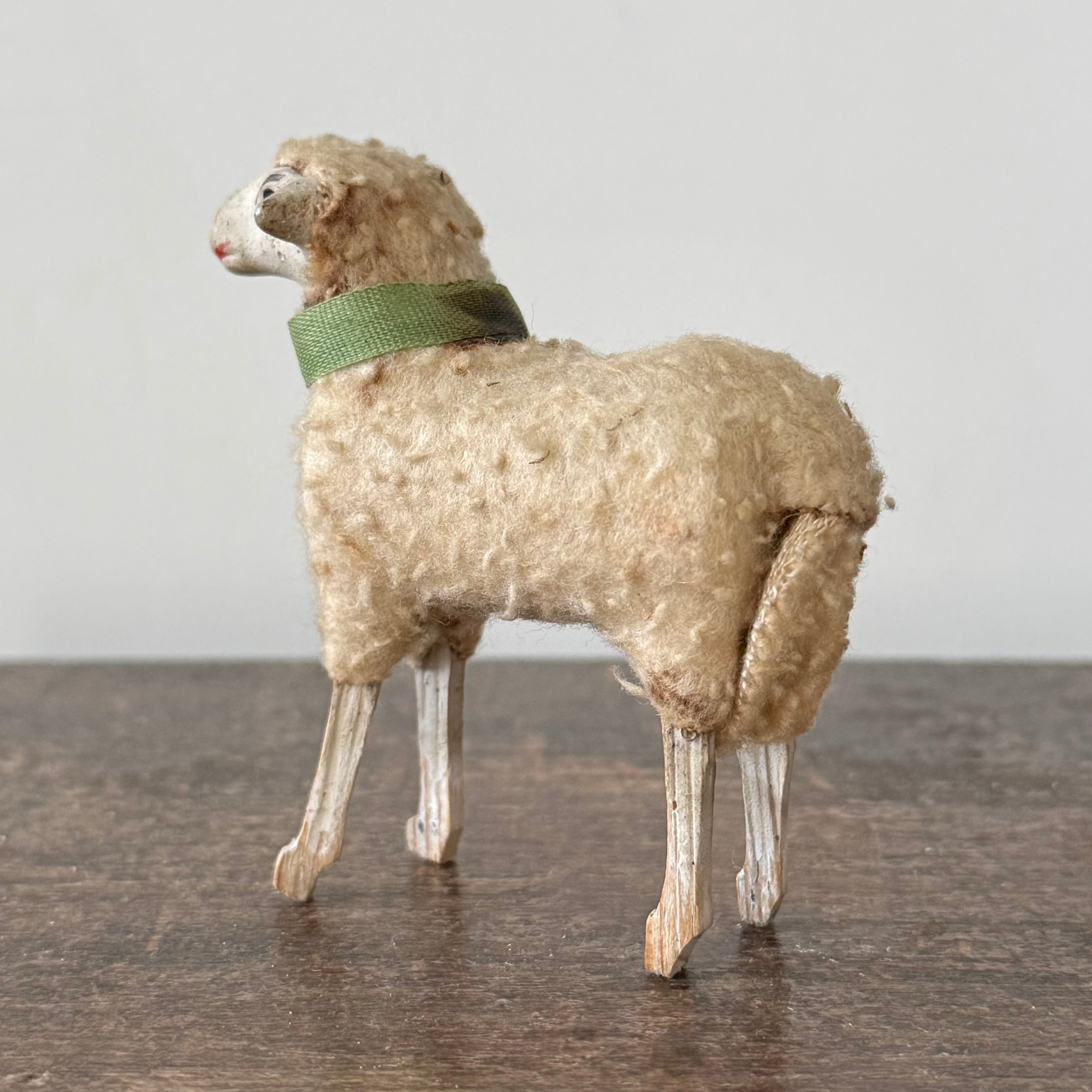 Antique German Putz Sheep Set Erzgebirge Nativity Figures c1920