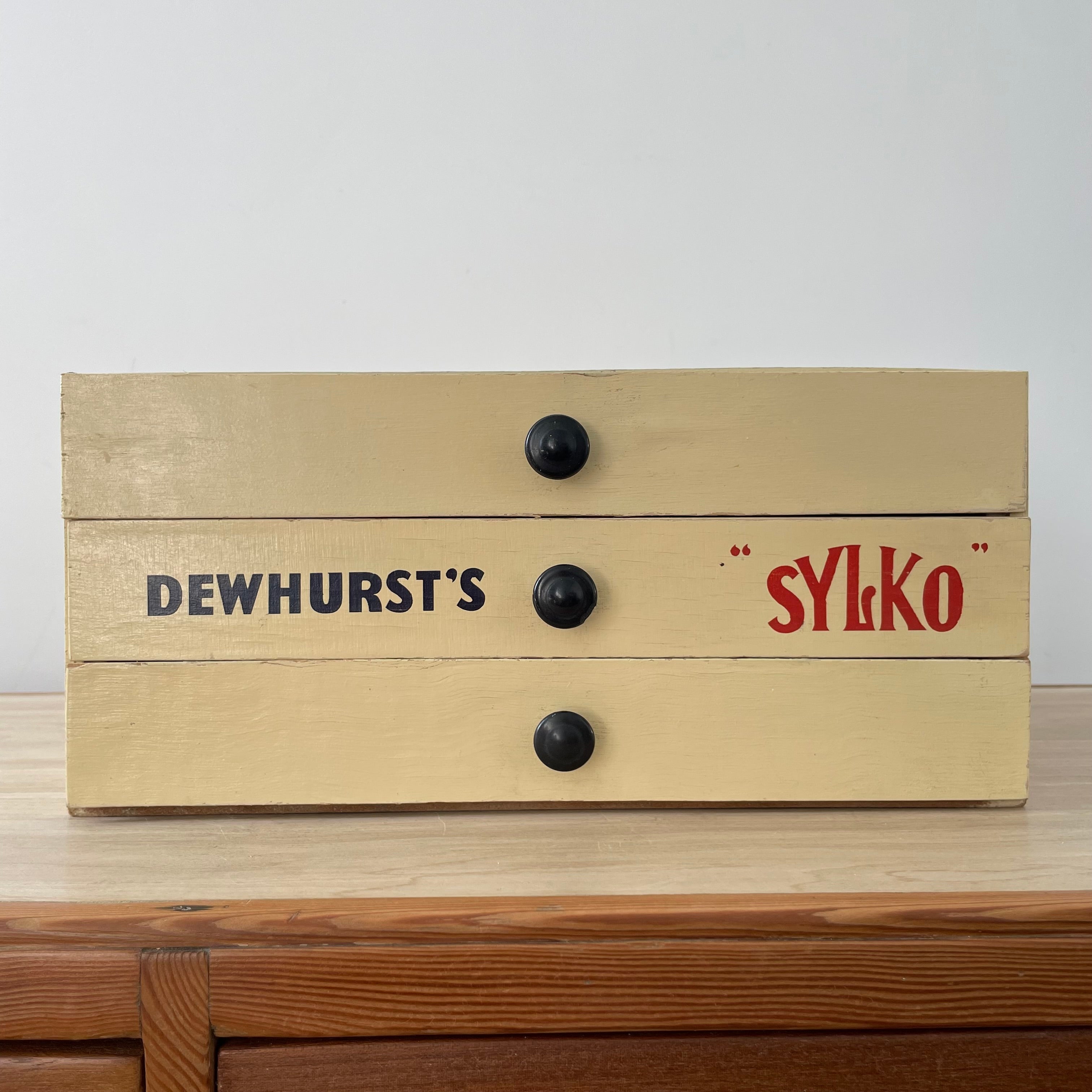 Vintage Dewhurst’s Sylko Cotton Reel Drawers – Three-Drawer Shop Display Cabinet