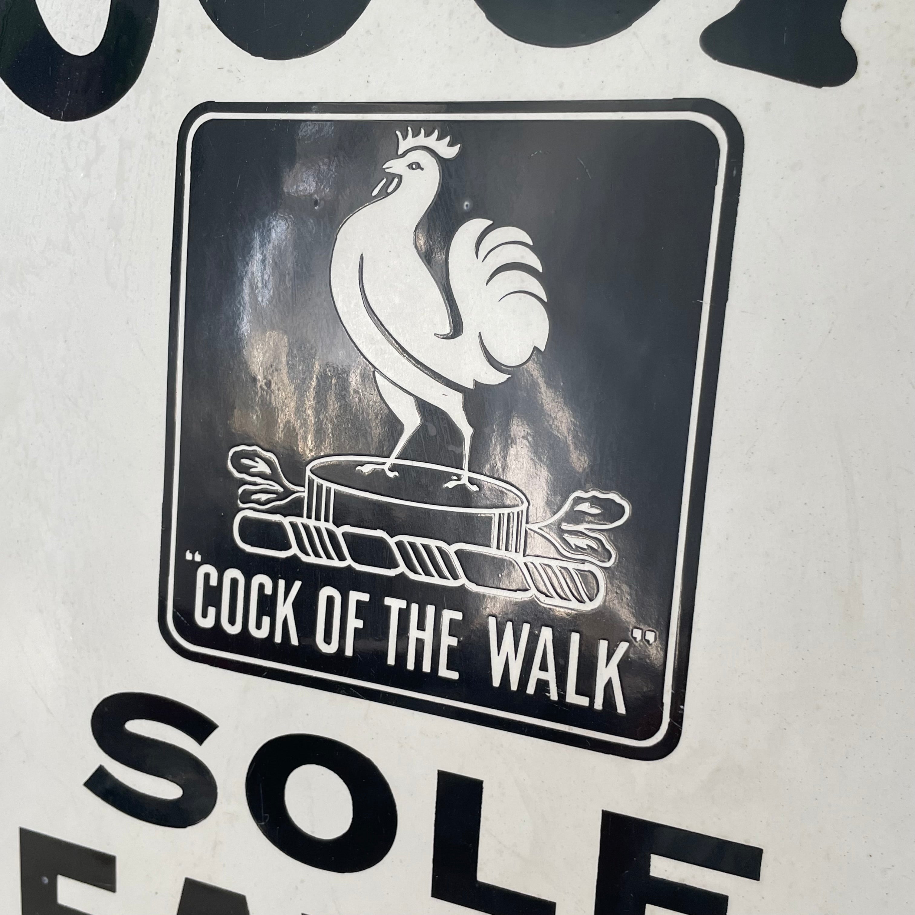 Rare Original Enamel Sign – ‘Cock of the Walk’ Leather – James Cock & Sons Bootmaker Advertising