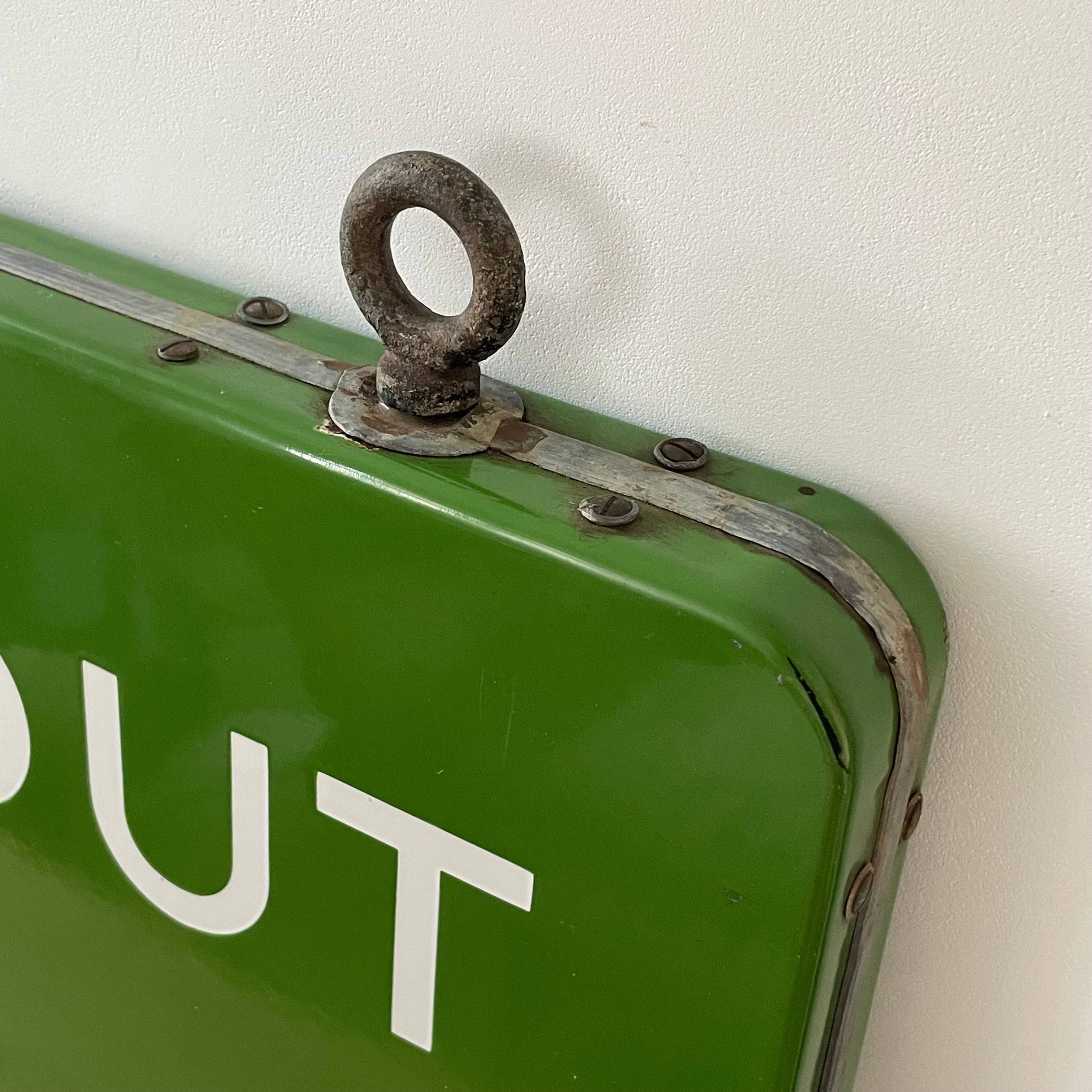 Vintage British Railway Enamel Sign – "WAY OUT AND LADIES ROOM"