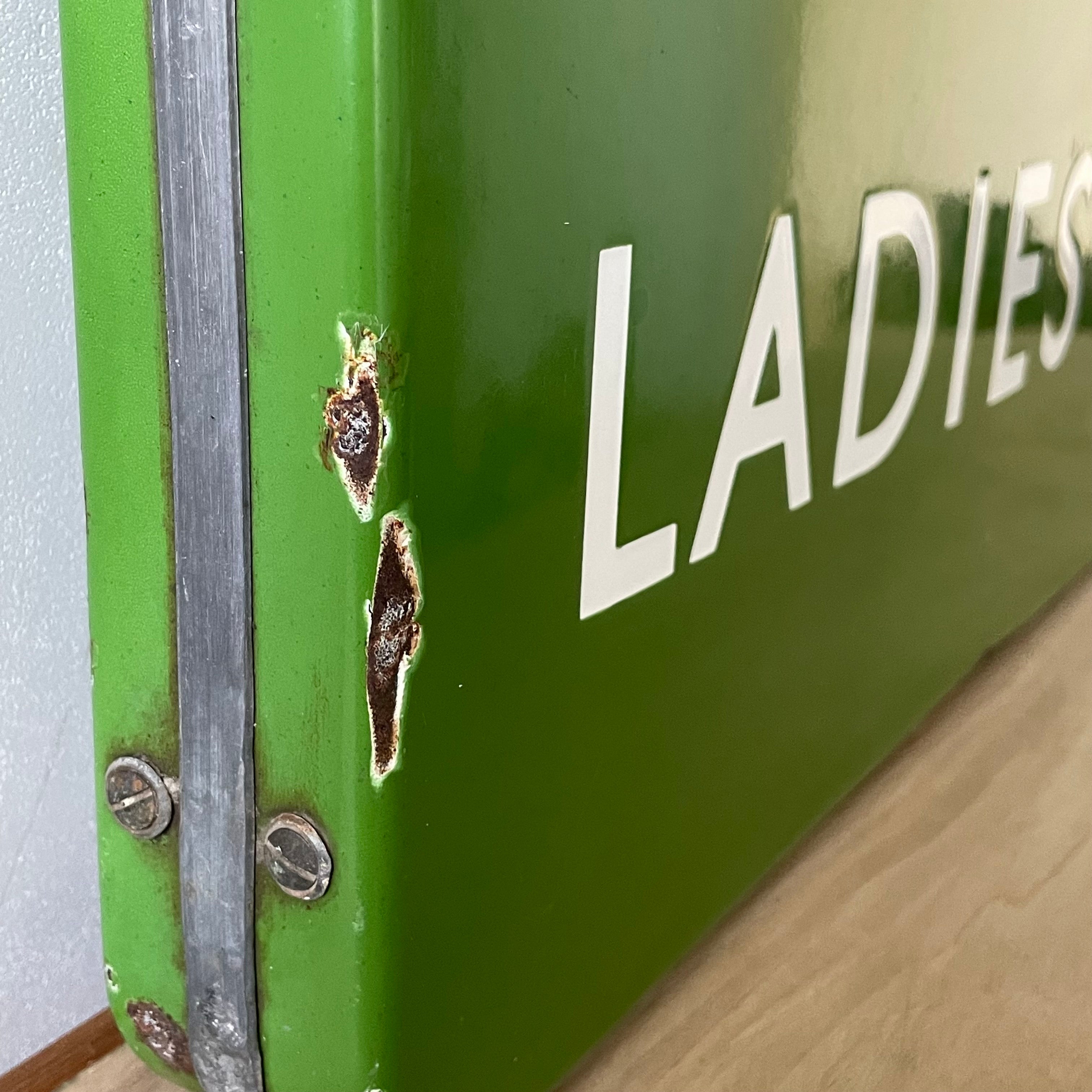 Vintage British Railway Enamel Sign – "WAY OUT AND LADIES ROOM"