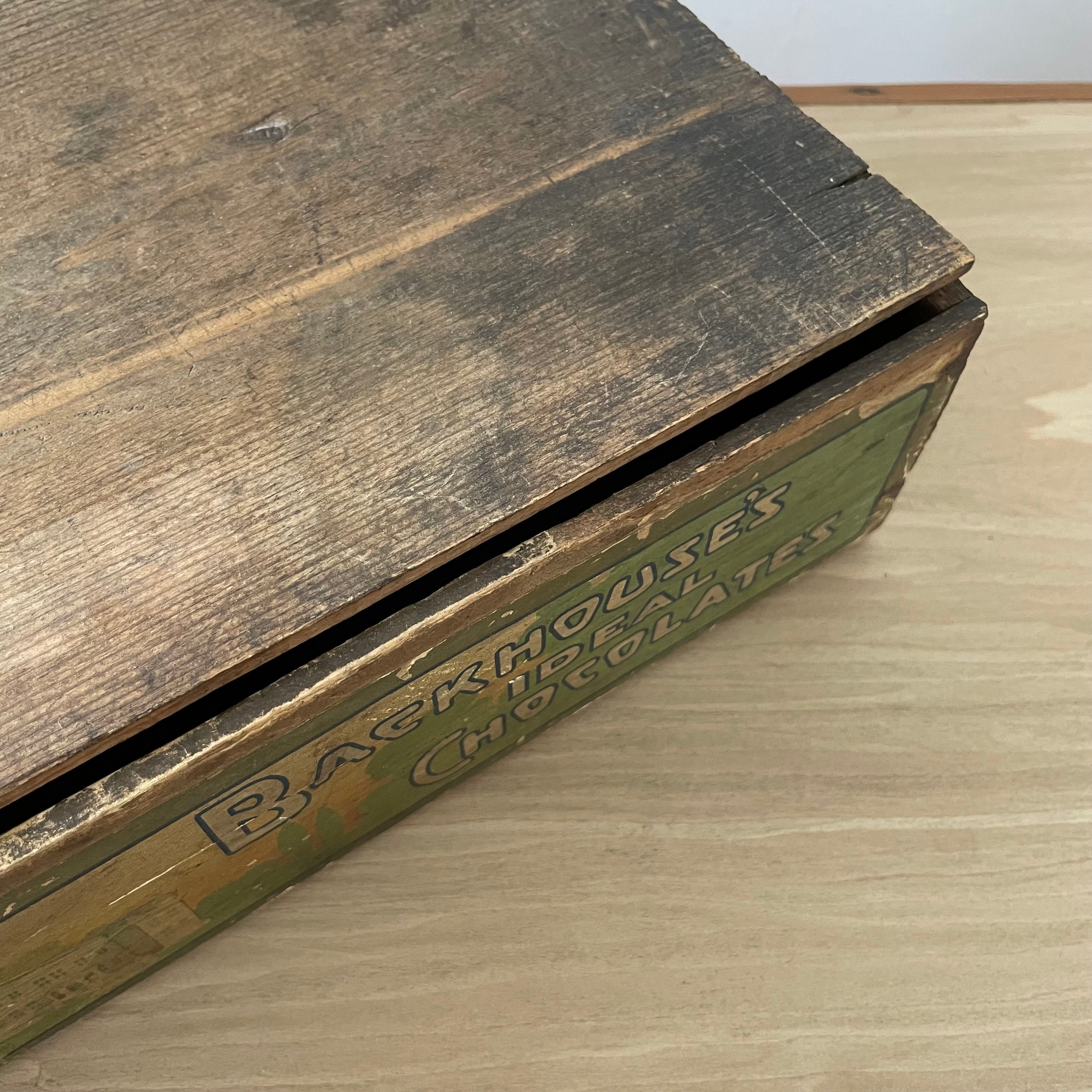 Antique Backhouse’s Ideal Chocolates Wooden Box – York, Early 1900s