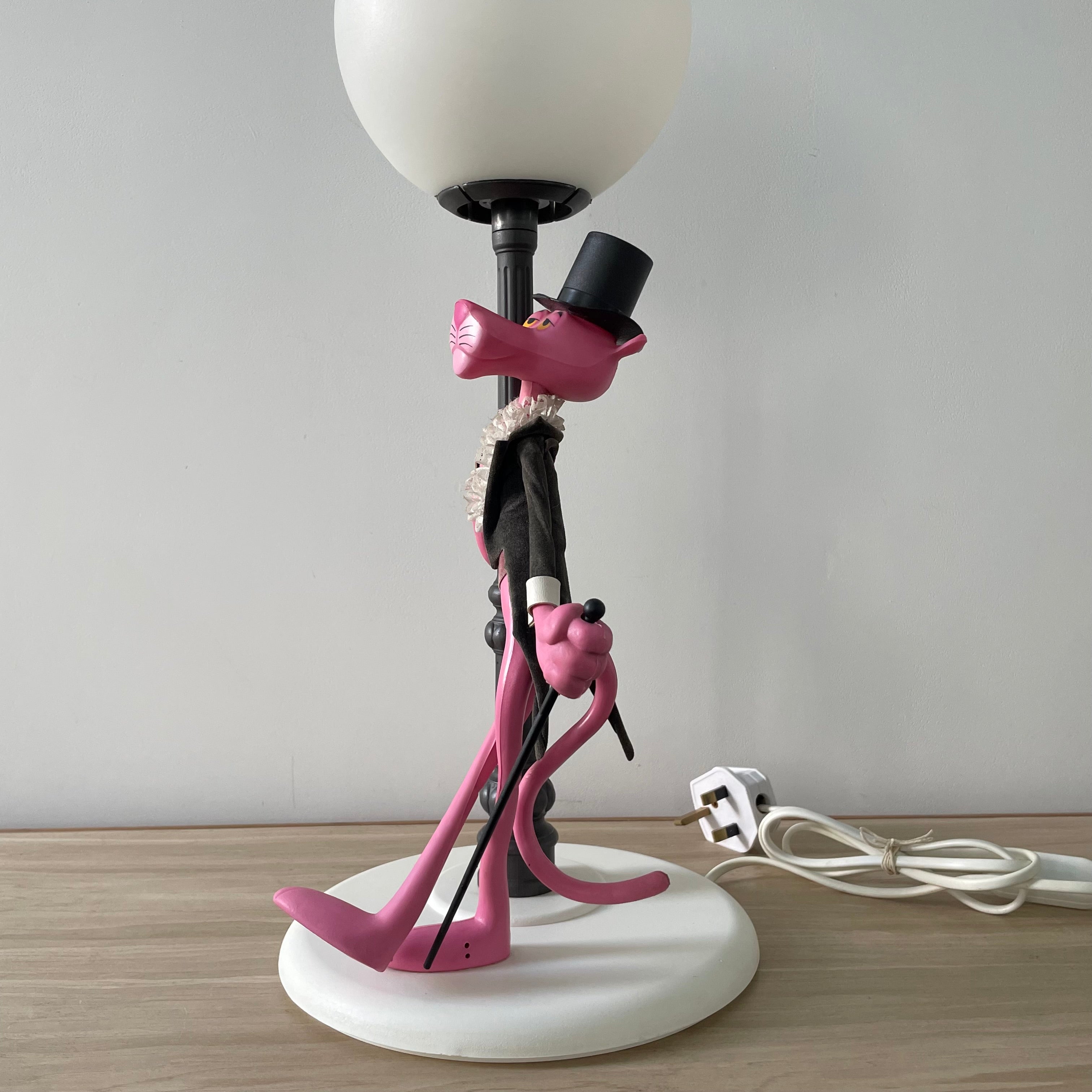 Vintage Italian Pink Panther Table Lamp with Lamppost – 1970s Retro