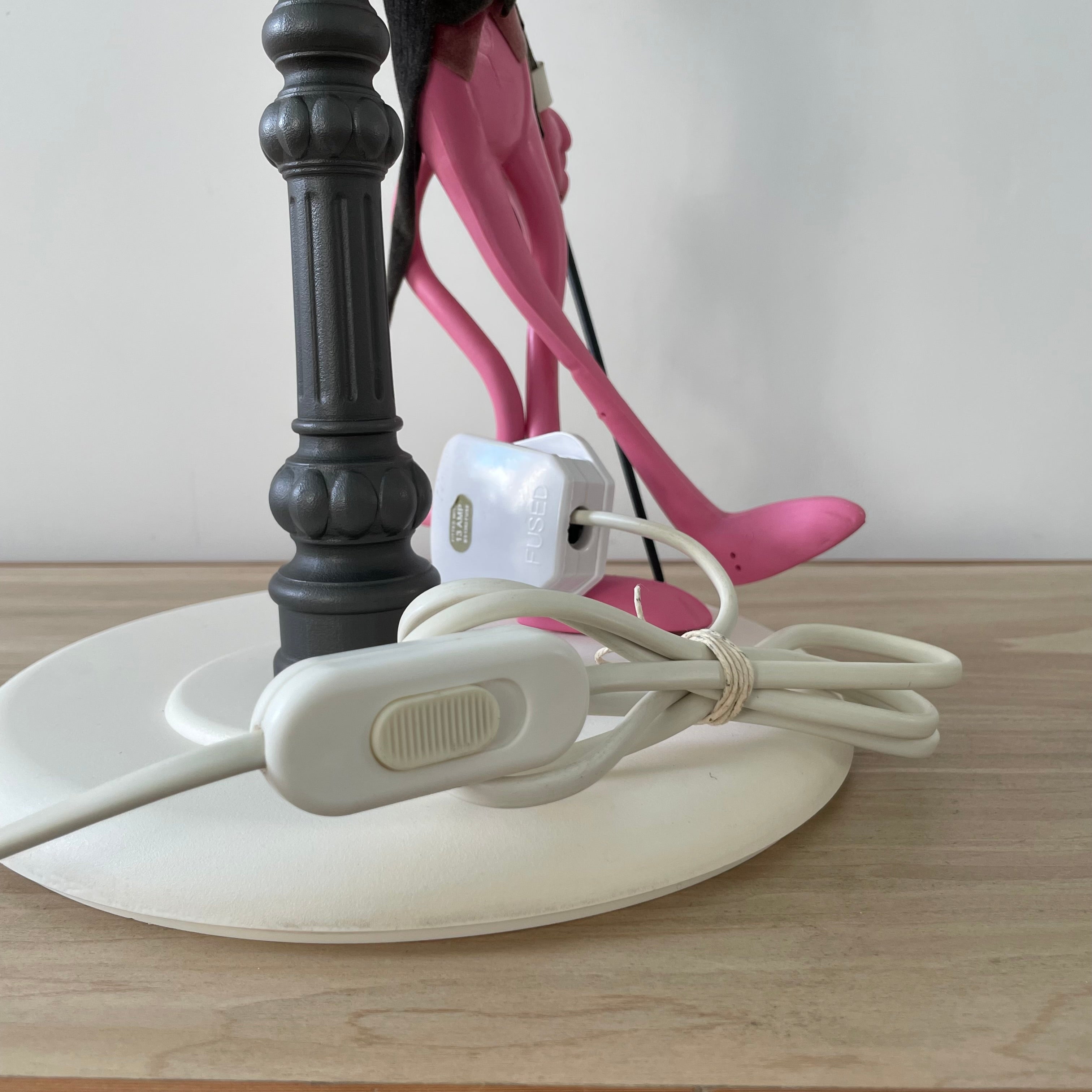Vintage Italian Pink Panther Table Lamp with Lamppost – 1970s Retro