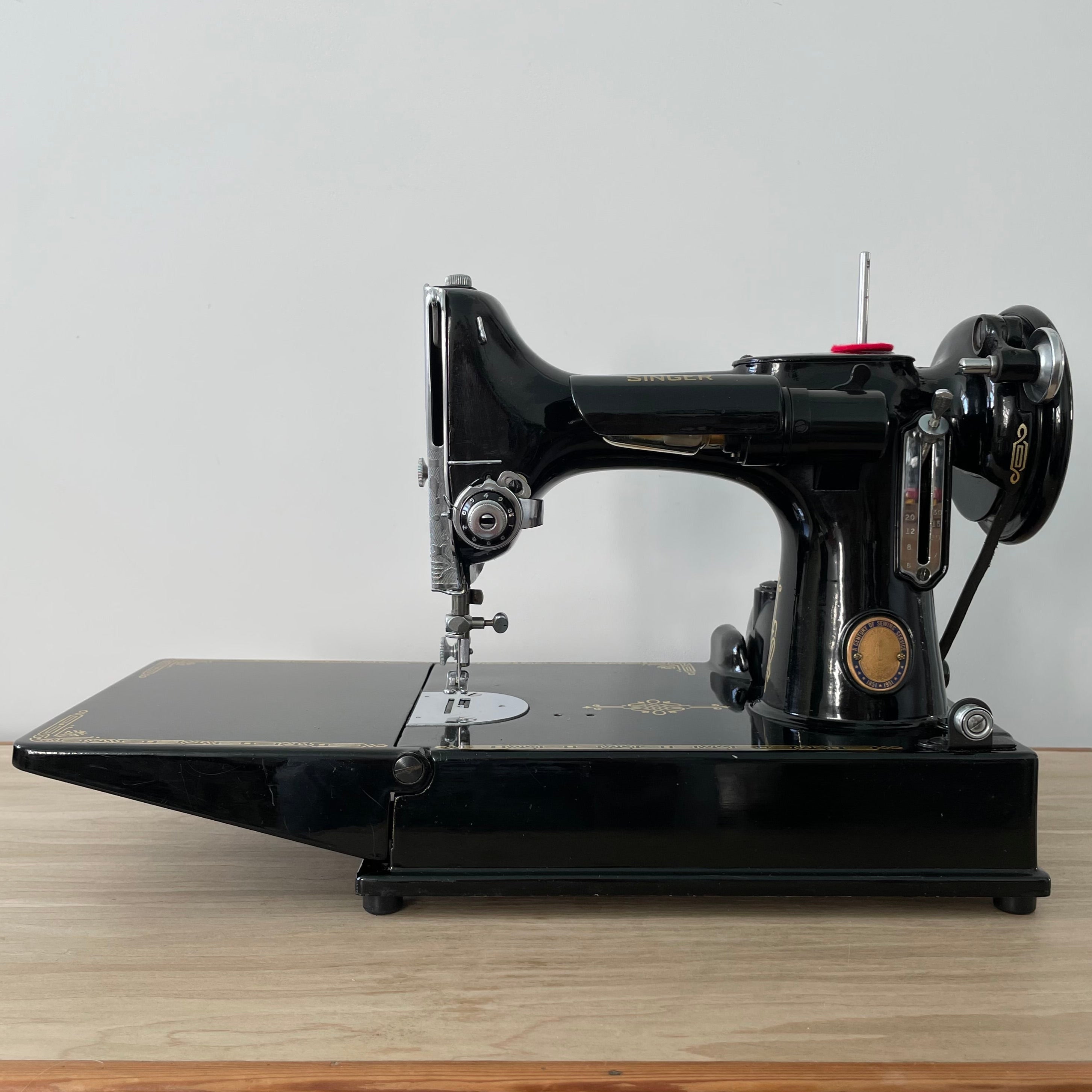 Singer 221K Featherweight Sewing Machine – 1951 Centennial Edition – With Case & Accessories