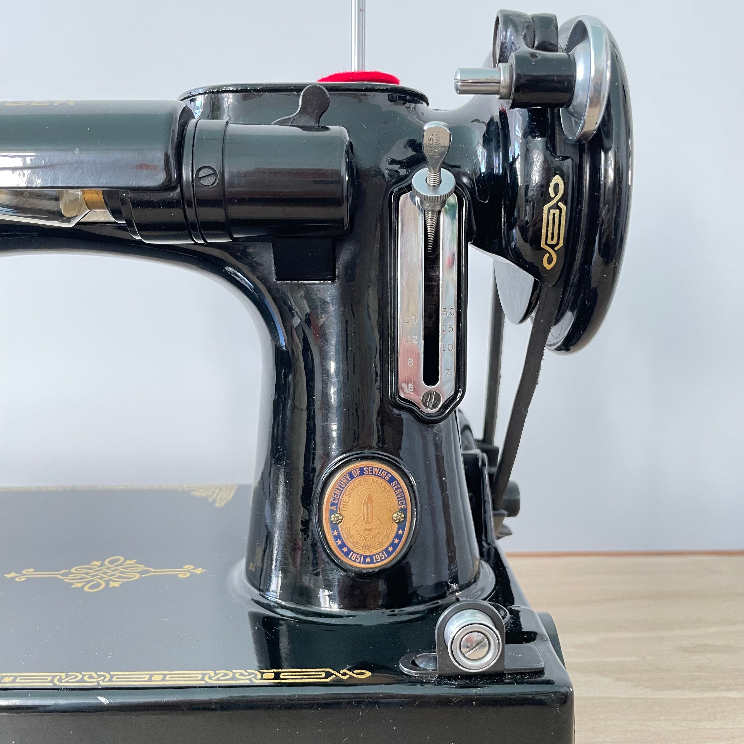 Singer 221K Featherweight Sewing Machine – 1951 Centennial Edition – With Case & Accessories