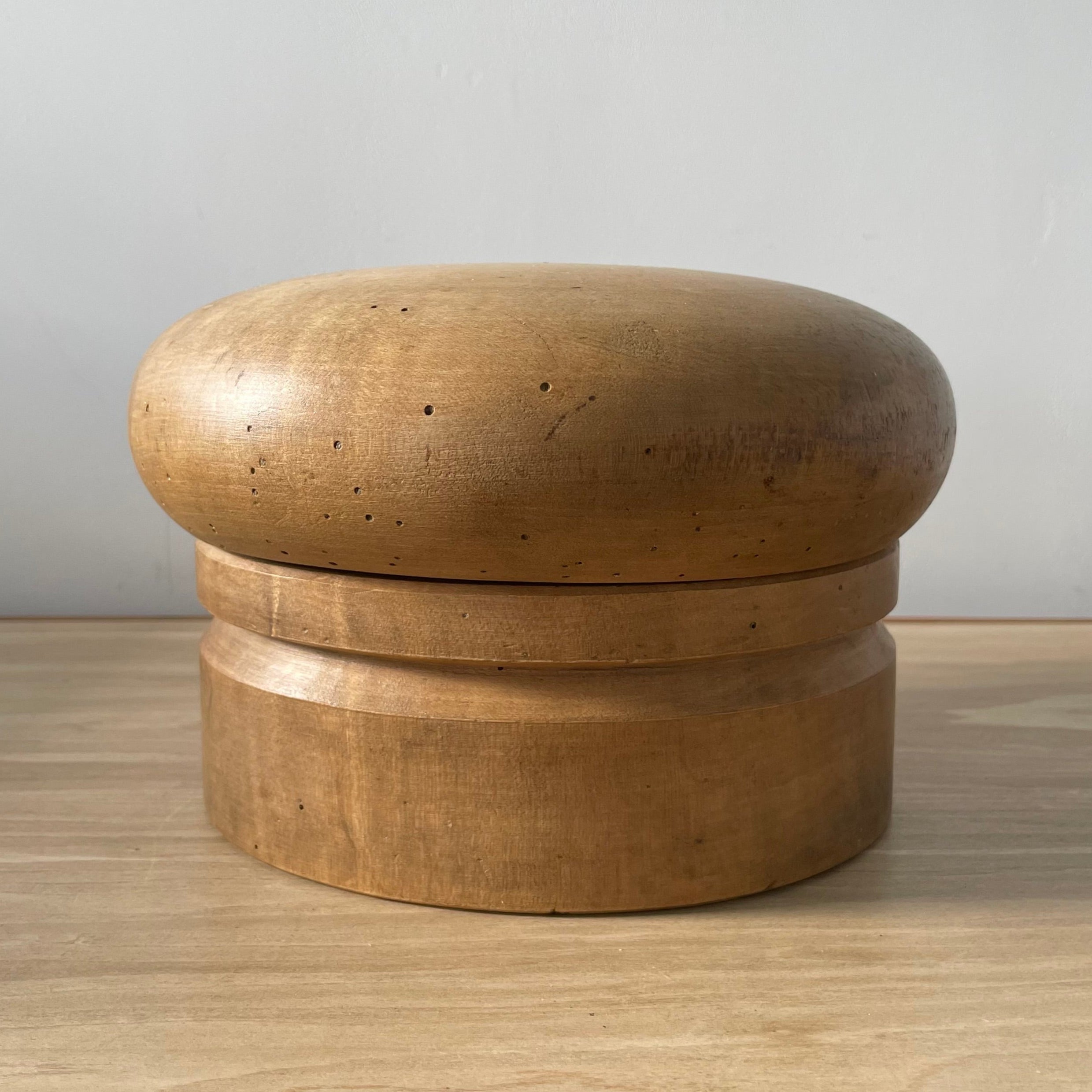 Antique Wooden Milliner’s Hat Block – Dome Form – Early 20th Century