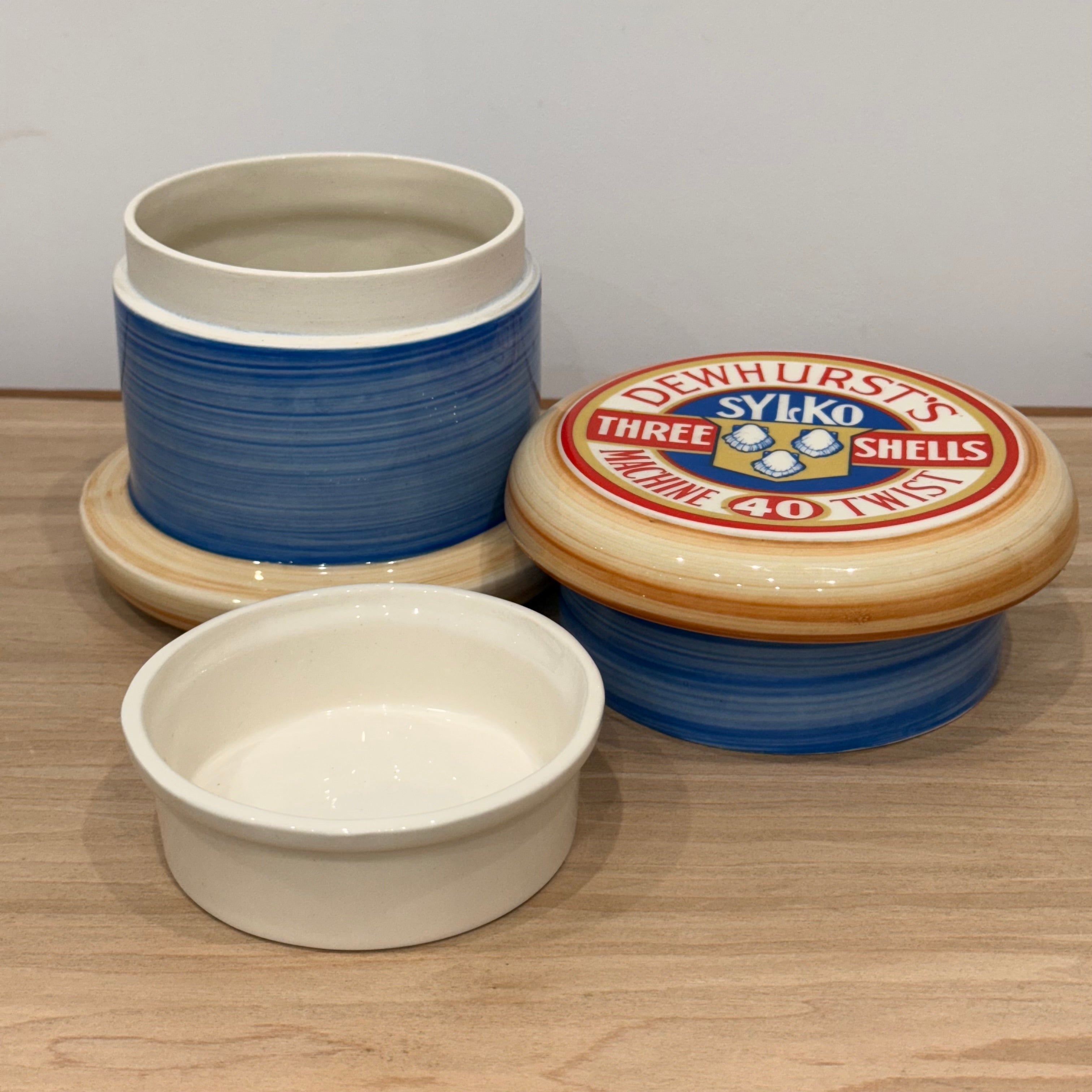 Vintage Dewhurst’s Sylko Thread Spool Ceramic Storage Jar – Hobbs Welch Design 1980