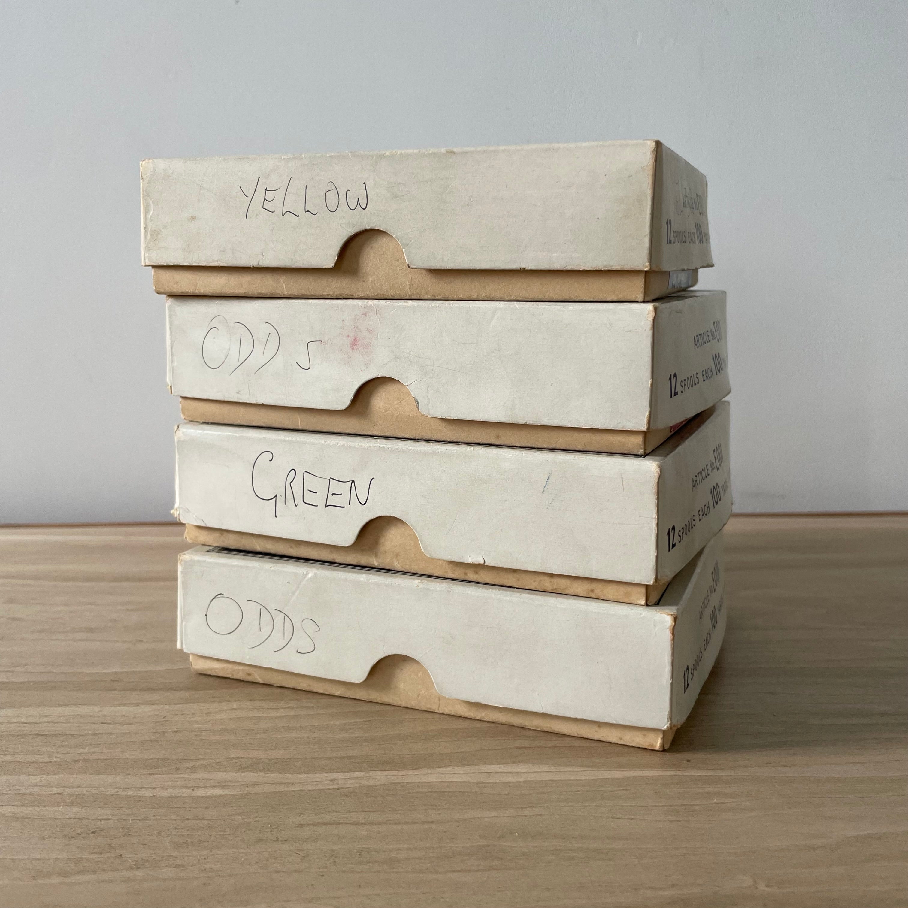 Collection of Dewhurst Sylko Machine Twist Thread Boxes – 1920s to 1970s