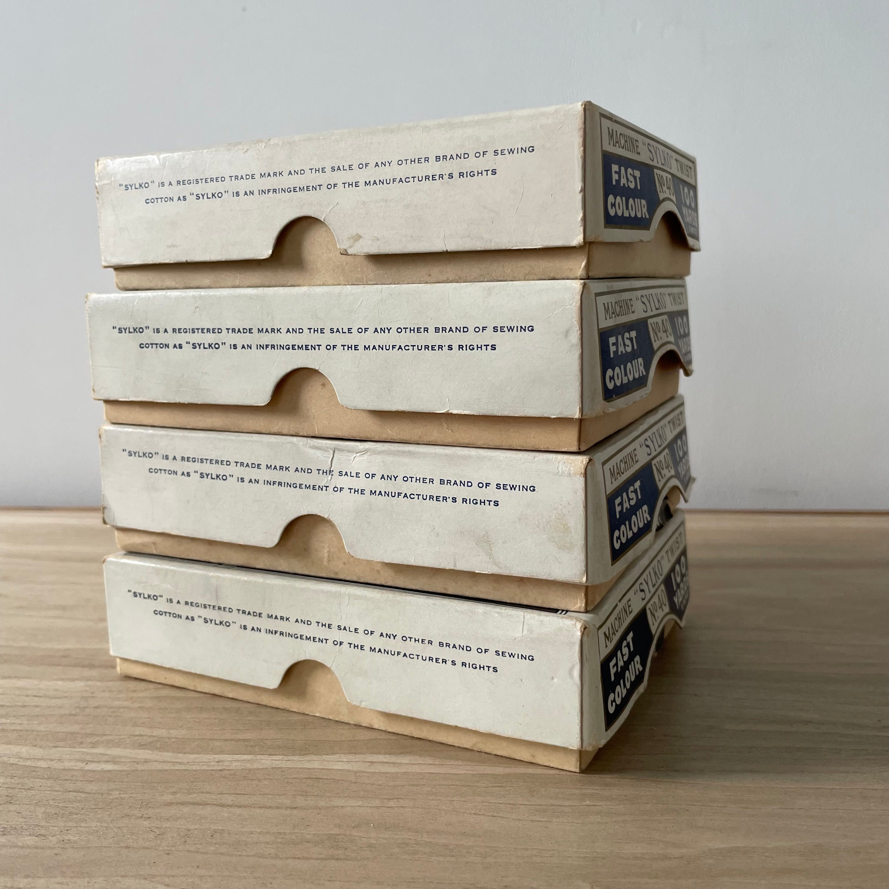 Collection of Dewhurst Sylko Machine Twist Thread Boxes – 1920s to 1970s