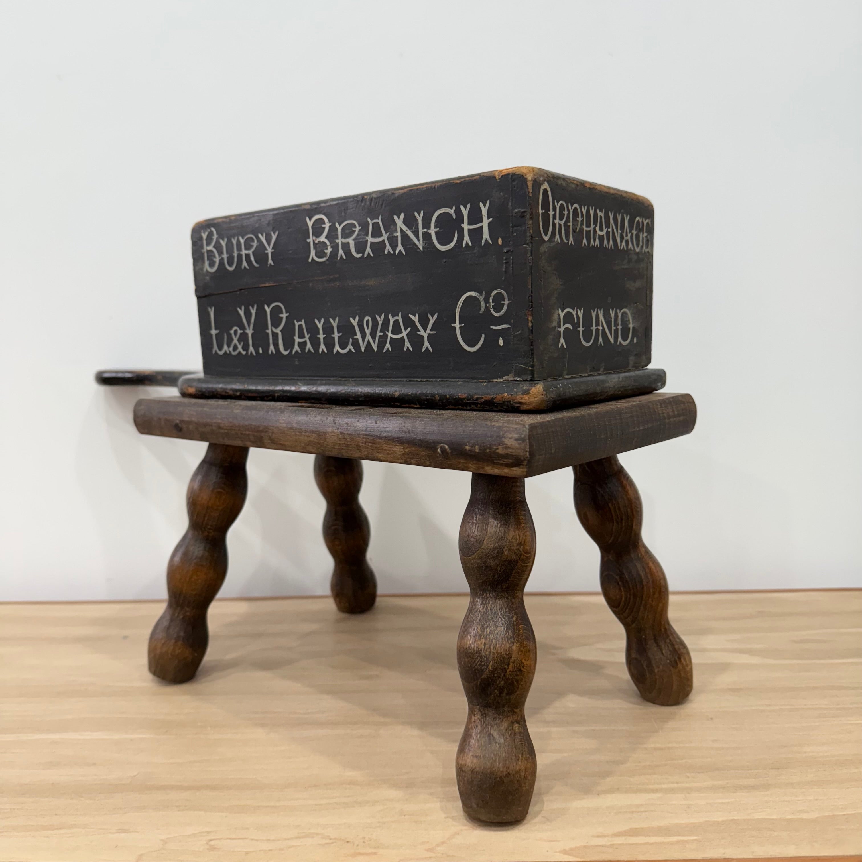 Antique L&Y Railway Co. Bury Branch Orphanage Fund Wooden Collection Box