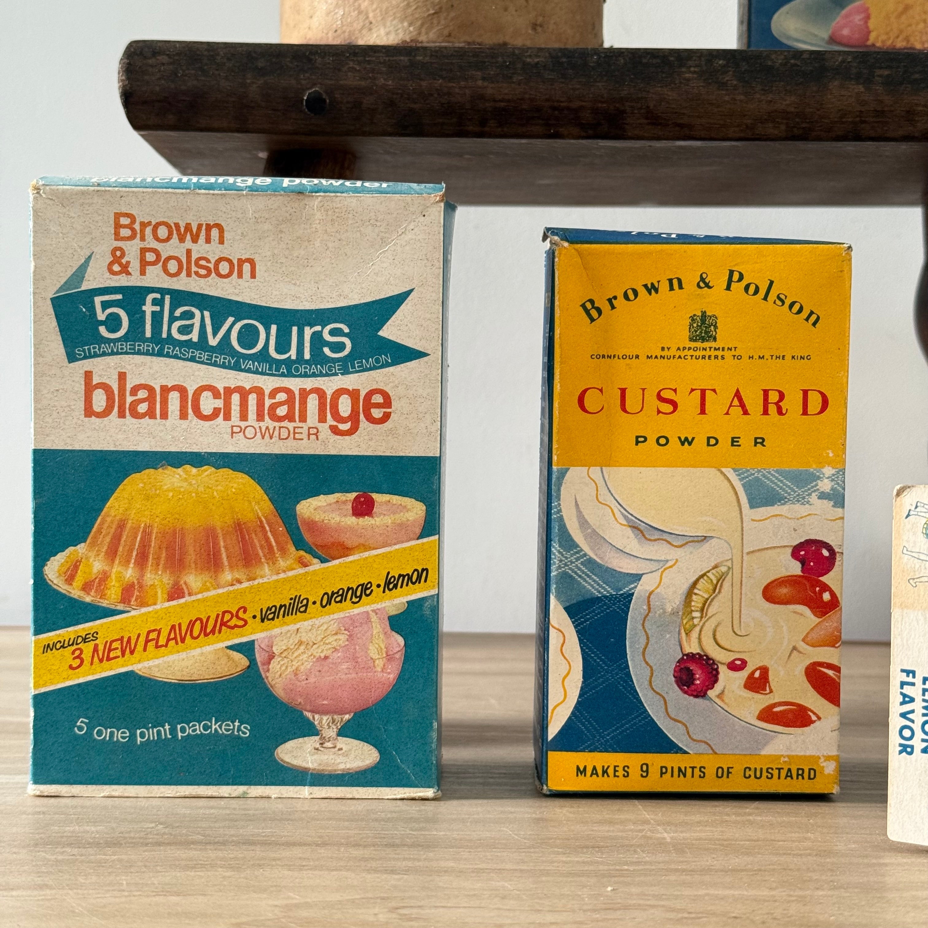 Vintage British Desert Advertising Packaging - Lyons Bird’s Brown & Polson