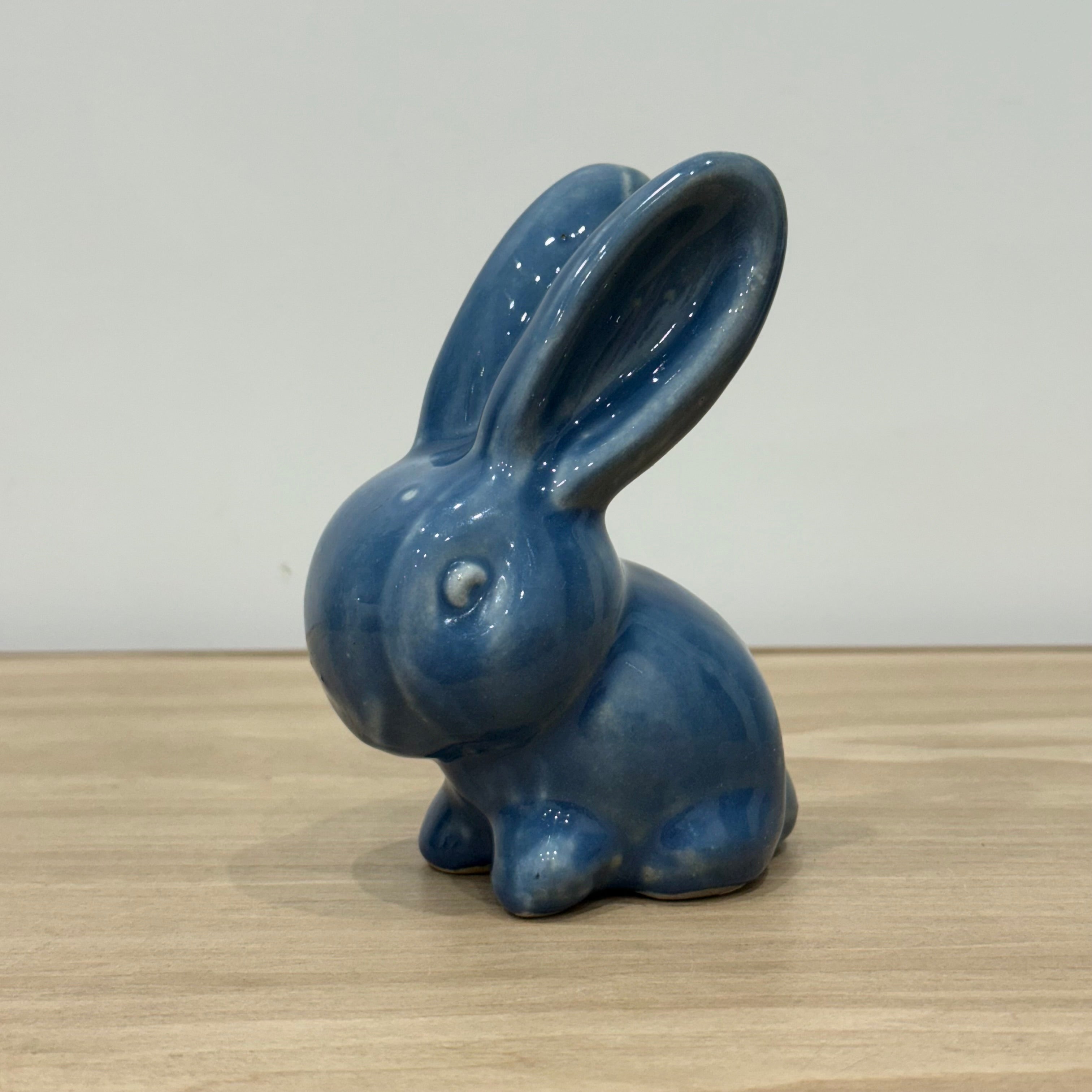 Vintage Blue Cottontail Rabbit Ornament Denby Bourne England 13cm