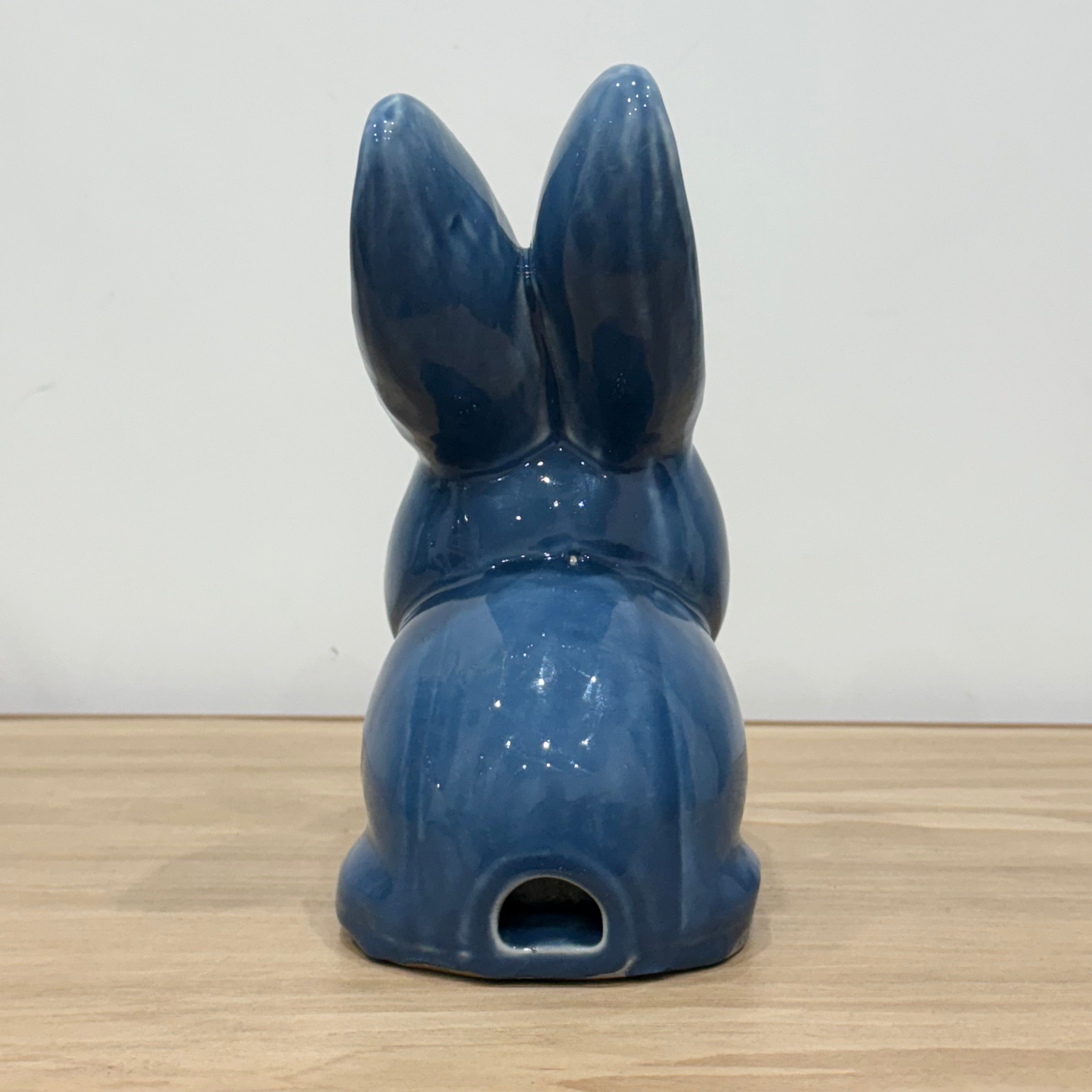 Vintage Blue Cottontail Rabbit Cotton Wool Dispenser Oliver Whiting 21cm