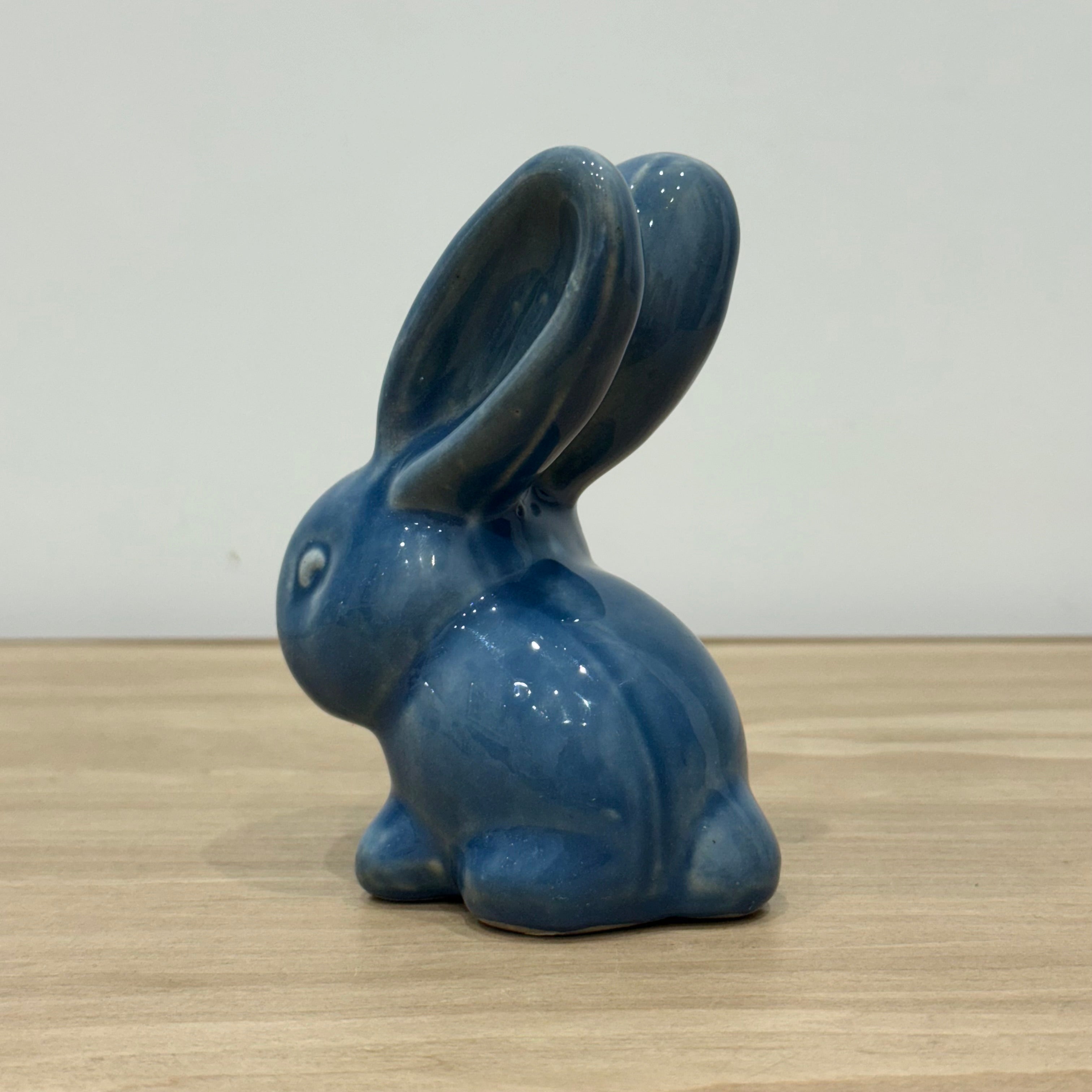 Vintage Blue Cottontail Rabbit Ornament Denby Bourne England 13cm