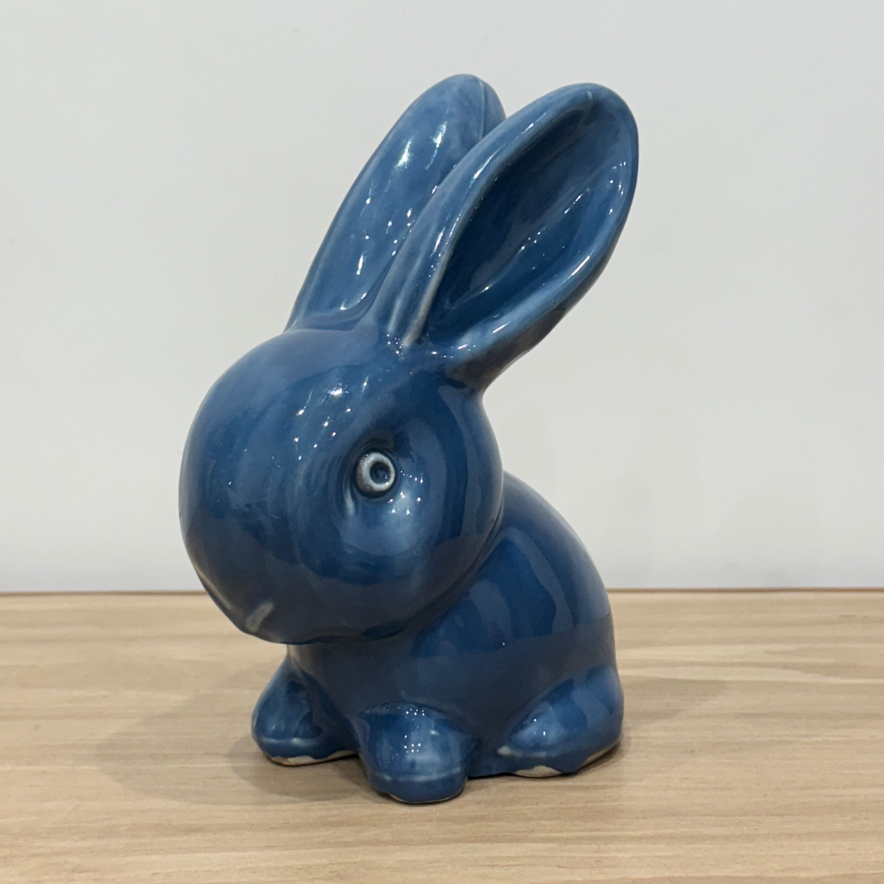 Vintage Blue Cottontail Rabbit Cotton Wool Dispenser Oliver Whiting 21cm