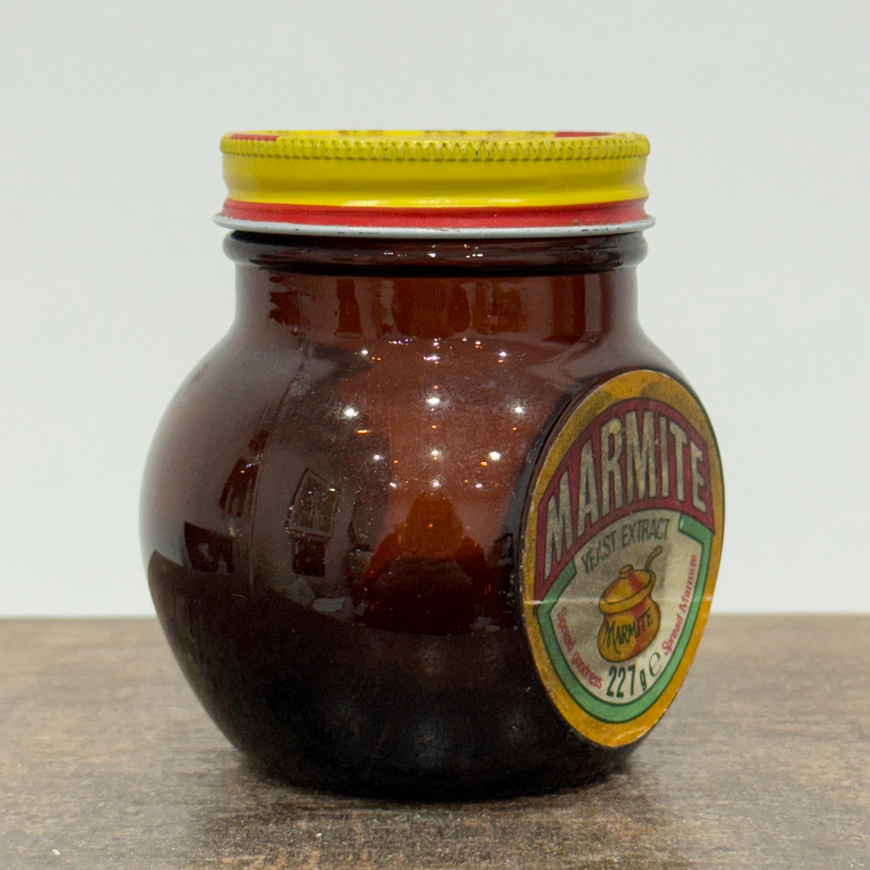 Vintage Marmite Glass Jar with Original Label & Lid – 227g