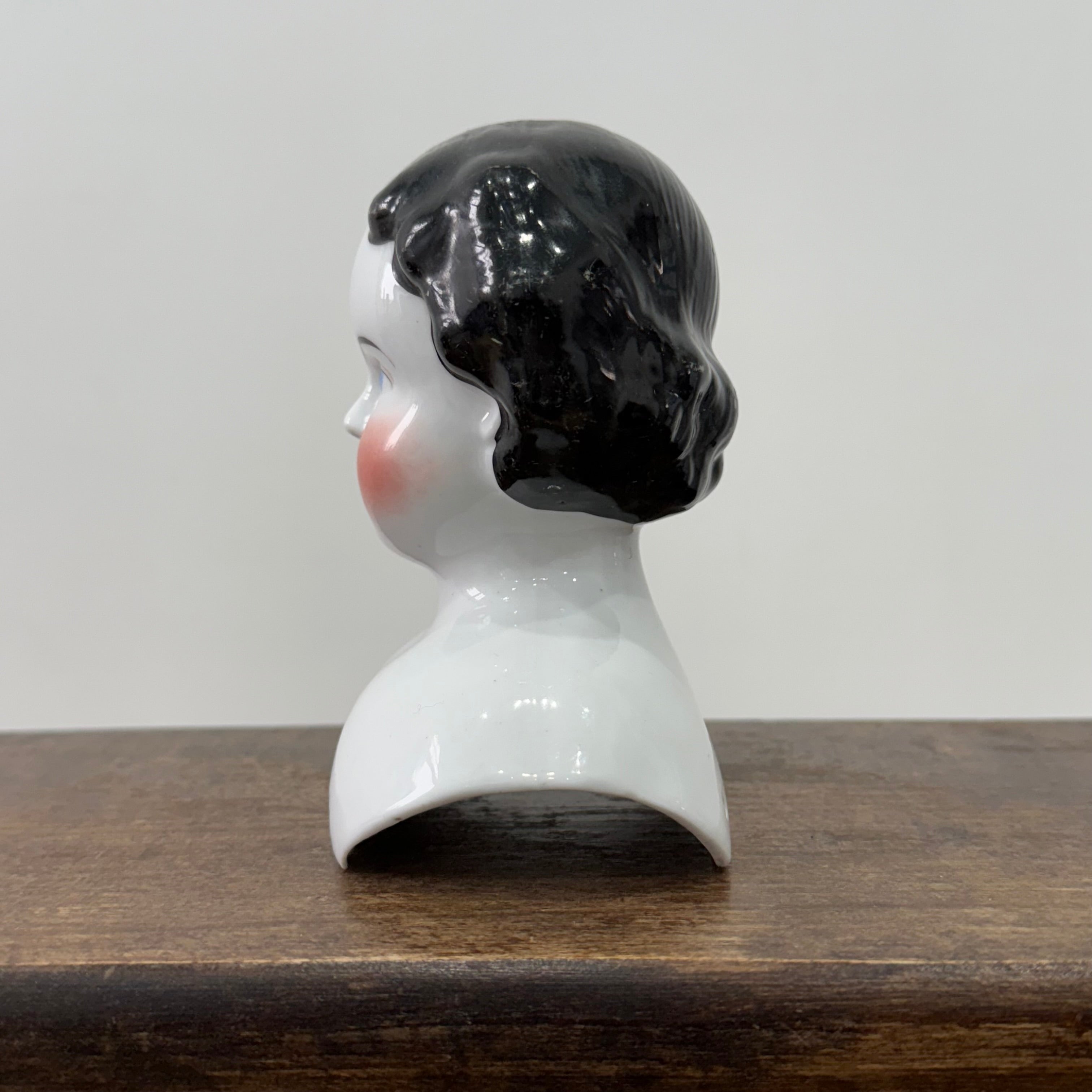 Antique Porcelain Doll Shoulder Head Bust 19th Century Rosy Cheeks