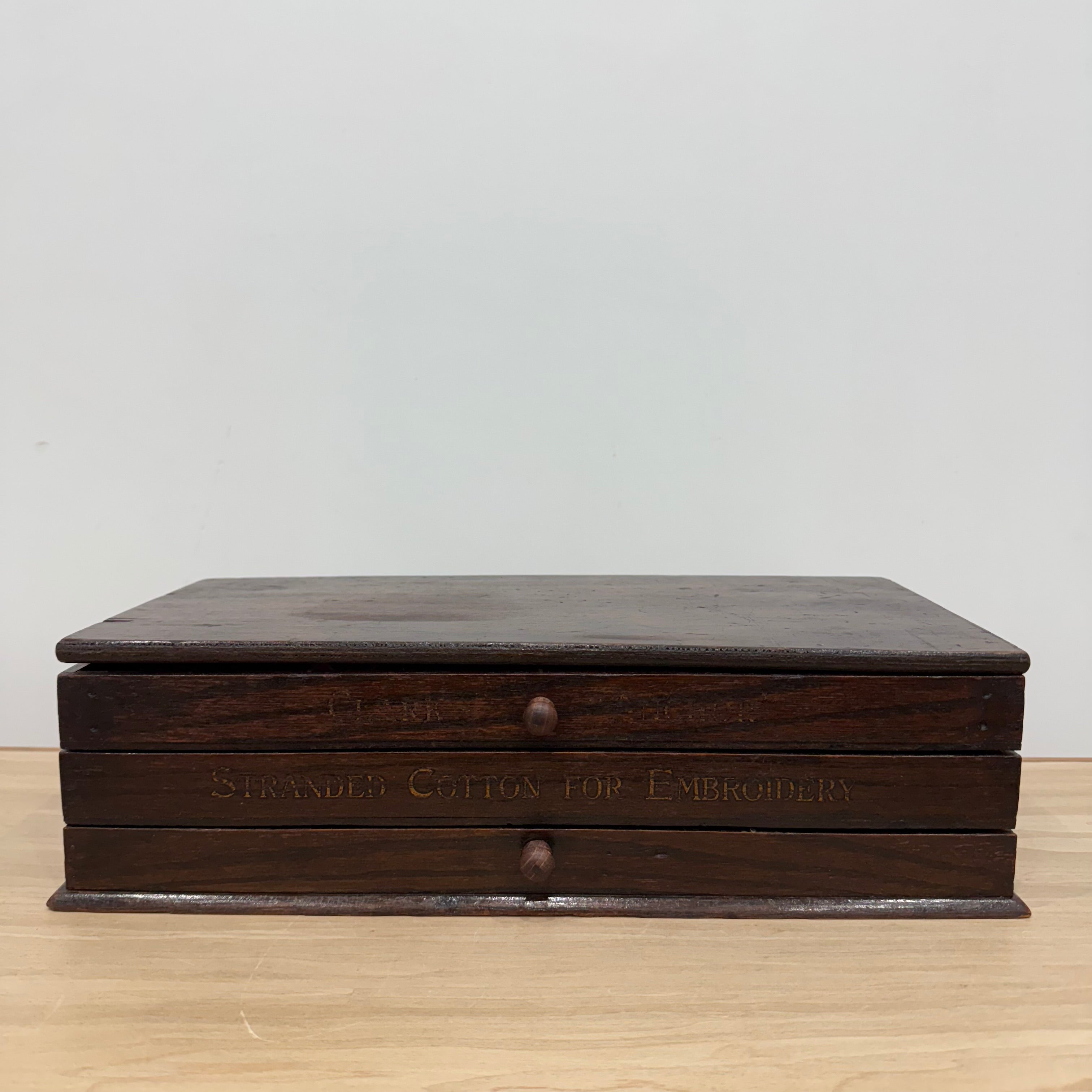 Antique Clark’s Anchor Cantilever Embroidery Thread Box with Original Contents
