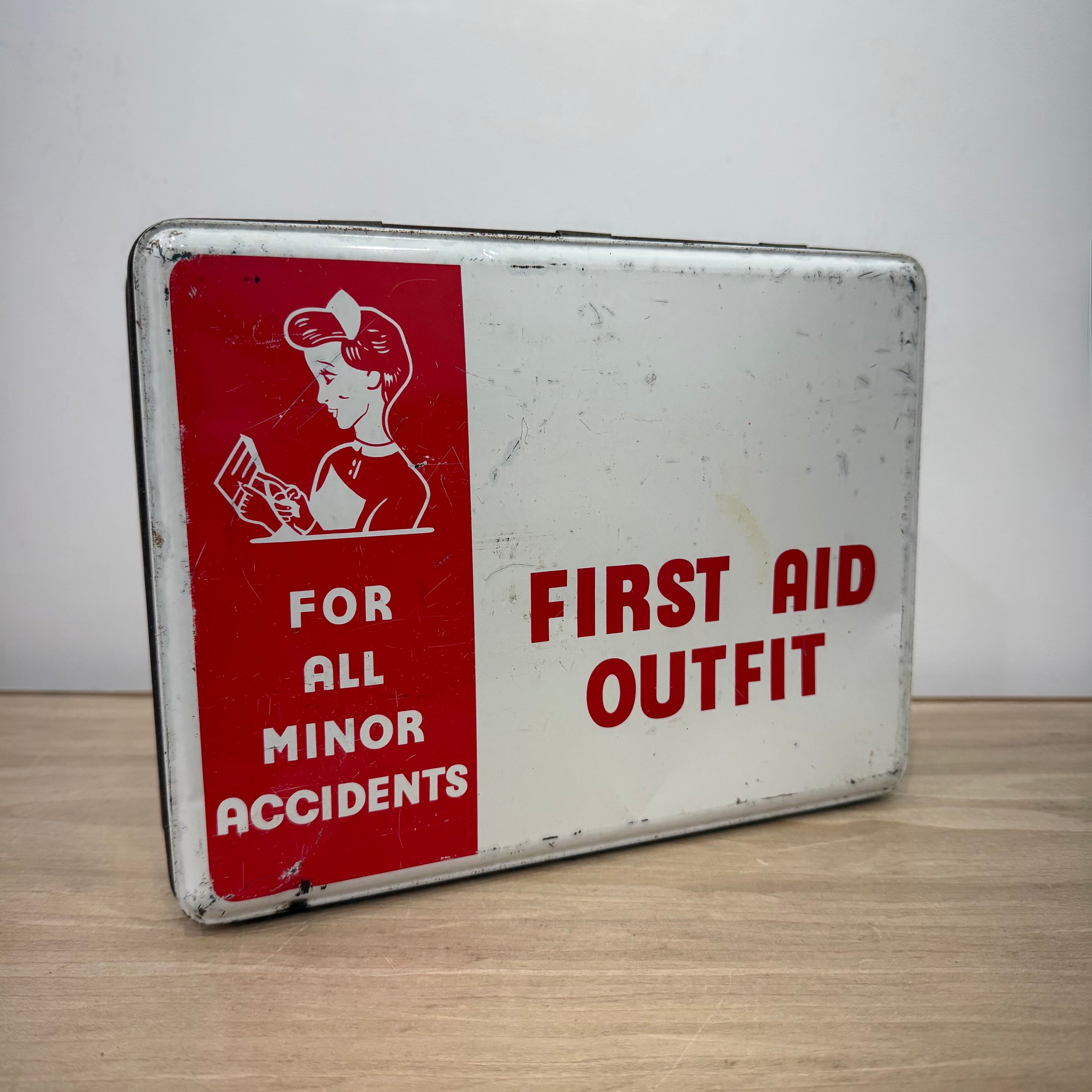 Vintage First Aid Outfit Tin with Elastoplast and Band-Aid Tins 1950s
