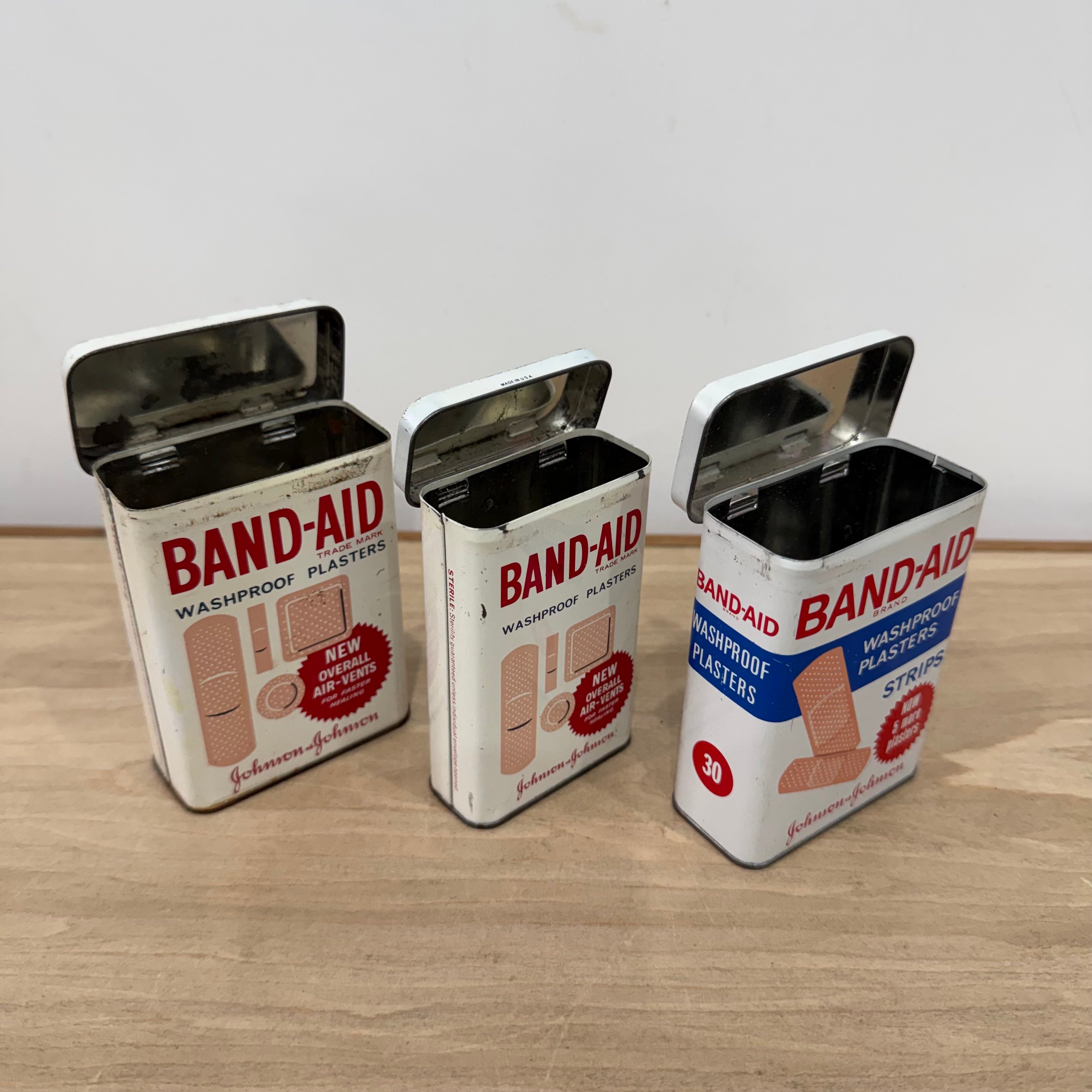 Vintage First Aid Outfit Tin with Elastoplast and Band-Aid Tins 1950s